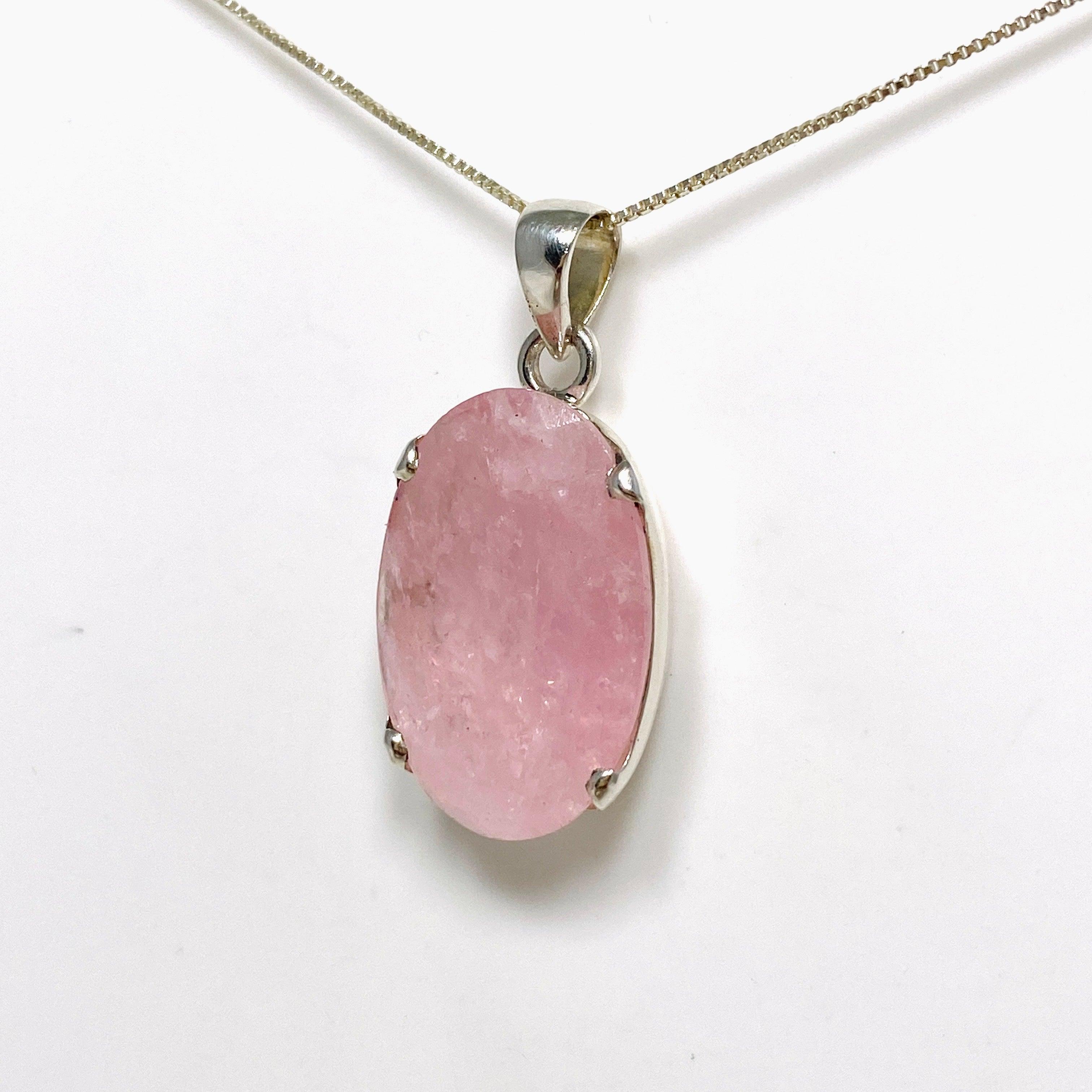 Morganite Faceted Oval Pendant Necklace PPGJ685 - Elegant Jewelry Gift for Women, Perfect for Weddings, Anniversaries & Special Occasions