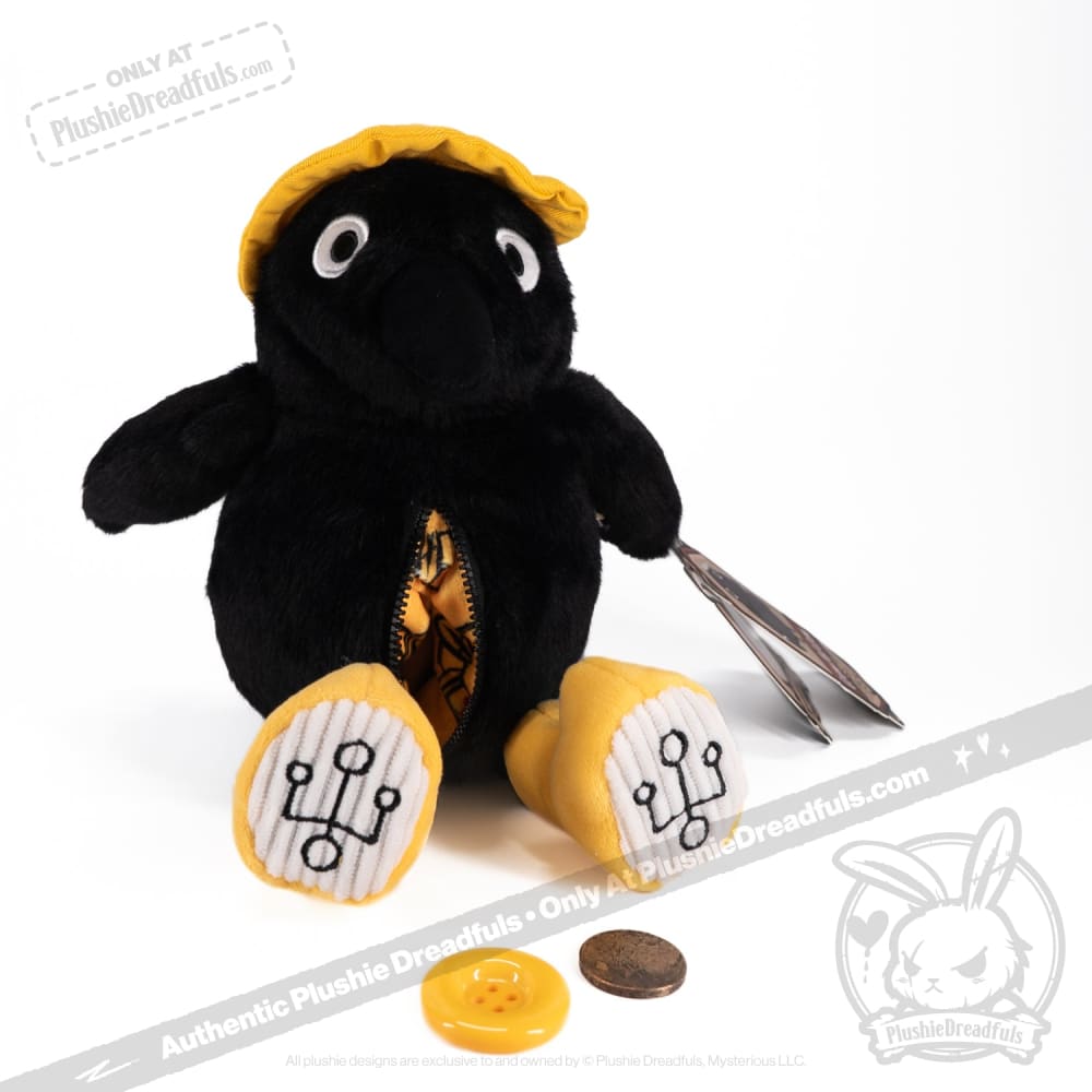 Plushie Dreadfuls Crowful Crow Stuffed Animal Toy - Soft Cute Crow Plush for Halloween Decor, Gothic Gifts, and Horror Collectibles
