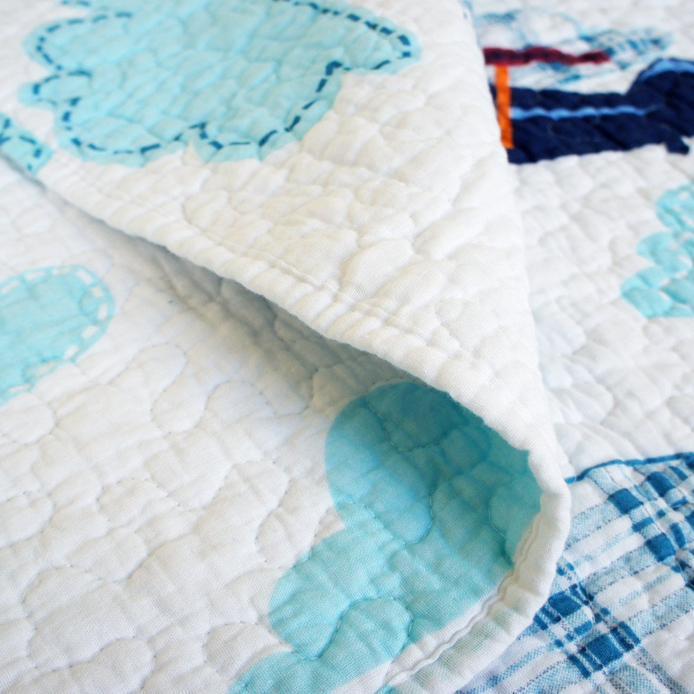 Abreeze Airplane Toddler Blanket for Boys & Girls - Soft Kids Quilt Bedspread, 43