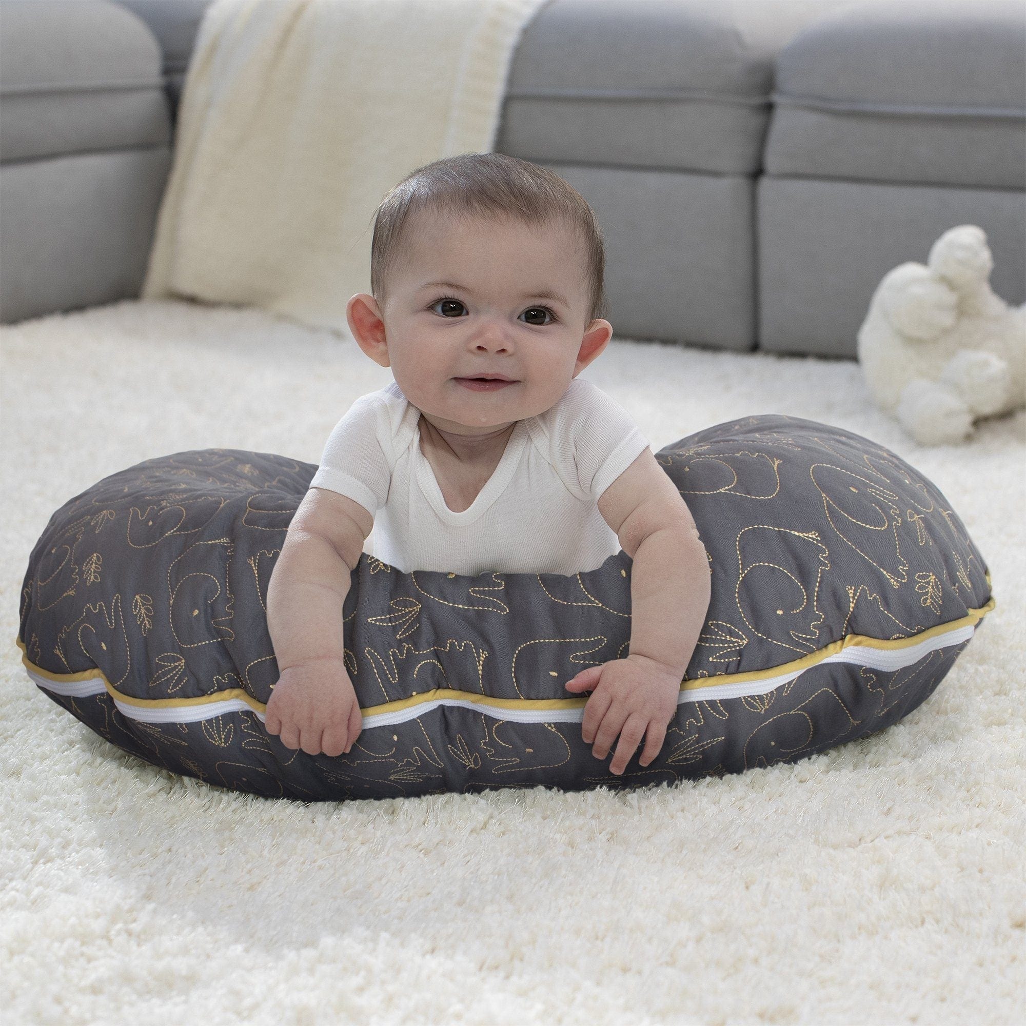 Boppy Luxe Slipcovered Nursing Pillow - Soft & Supportive Breastfeeding Pillow for New Moms, Comfortable Baby Feeding Support for Nursing, Bottle Feeding & Tummy Time