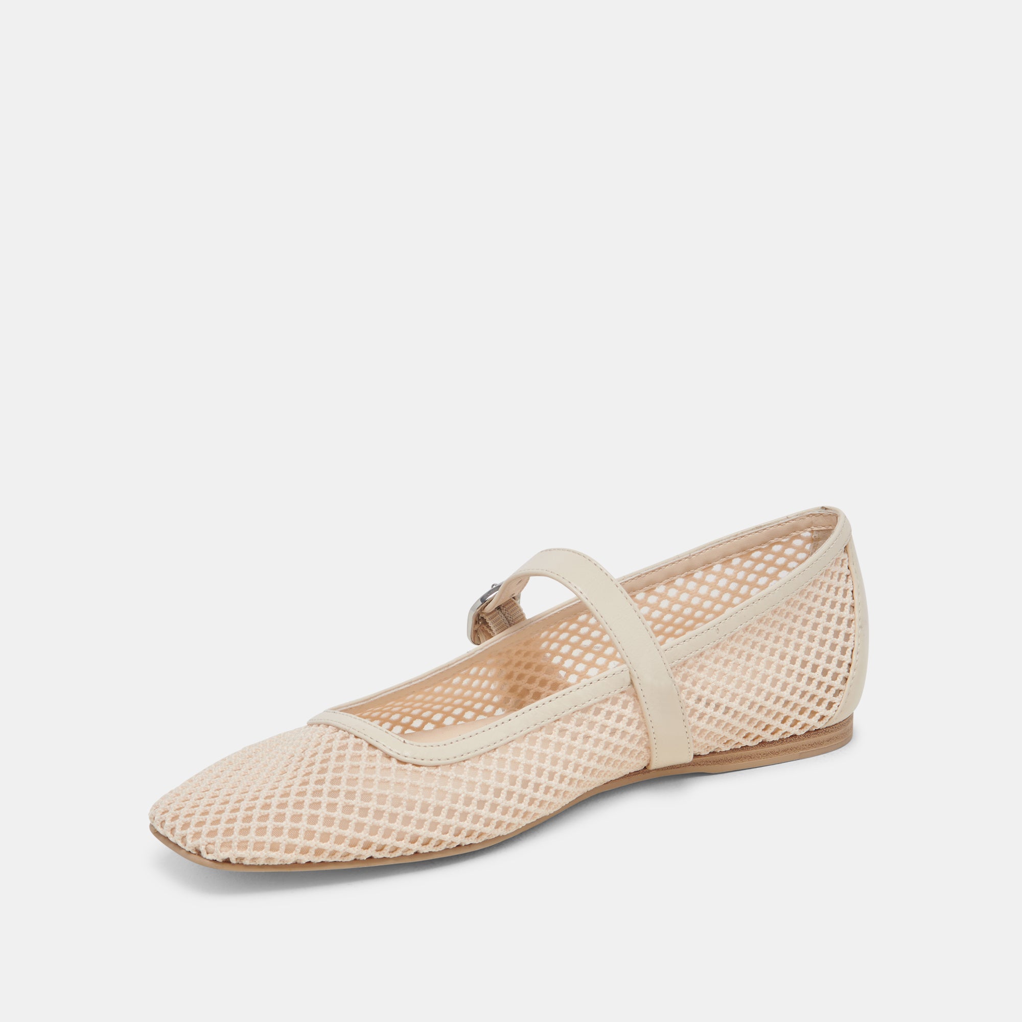 RODNI Women's Breathable Mesh Ballet Flats - Comfortable Woven Creme Slip-On Shoes for Casual Wear, Work & Travel