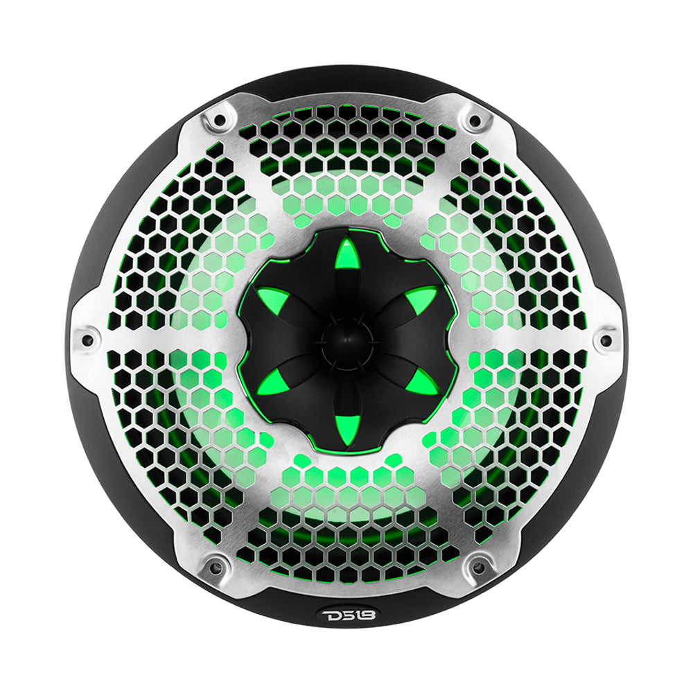 NXL 10 Inch 2-Way Coaxial Marine Speaker with RGB LED Lights - 200 Watts RMS, 4 Ohm, Black - Perfect for Boats, Yachts & Outdoor Waterproof Audio Systems