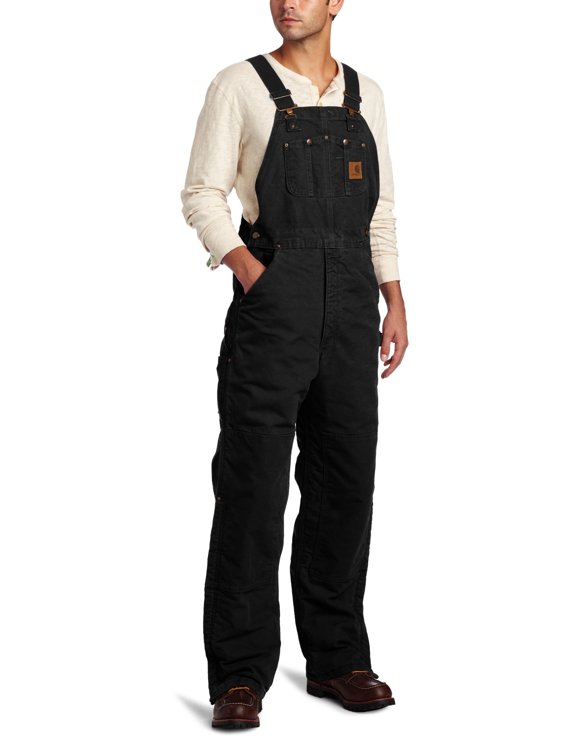Carhartt Men's Quilt Lined Sandstone Bib Overalls R27 - Durable Workwear for Construction, Farming & Outdoor Activities