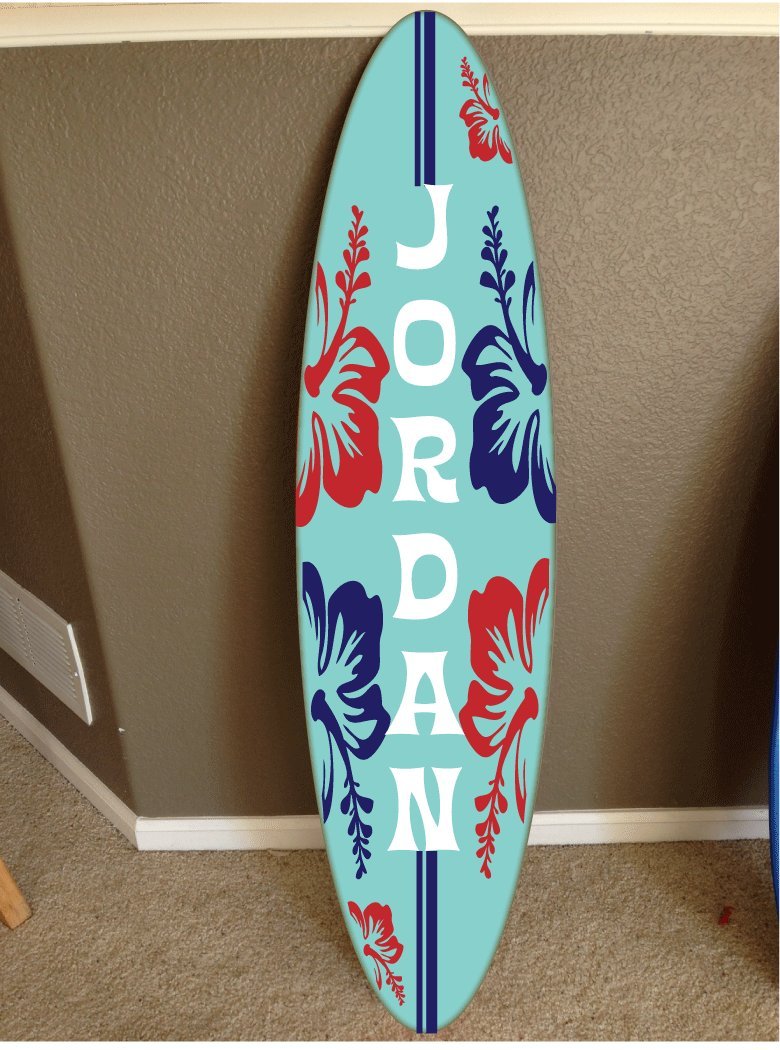 5' Wall Hanging Surfboard Decor - Hawaiian Beach Themed Surf Board for Coastal Home & Office Decoration - Perfect for Beach Houses, Surf Shops, and Tropical Themed Rooms