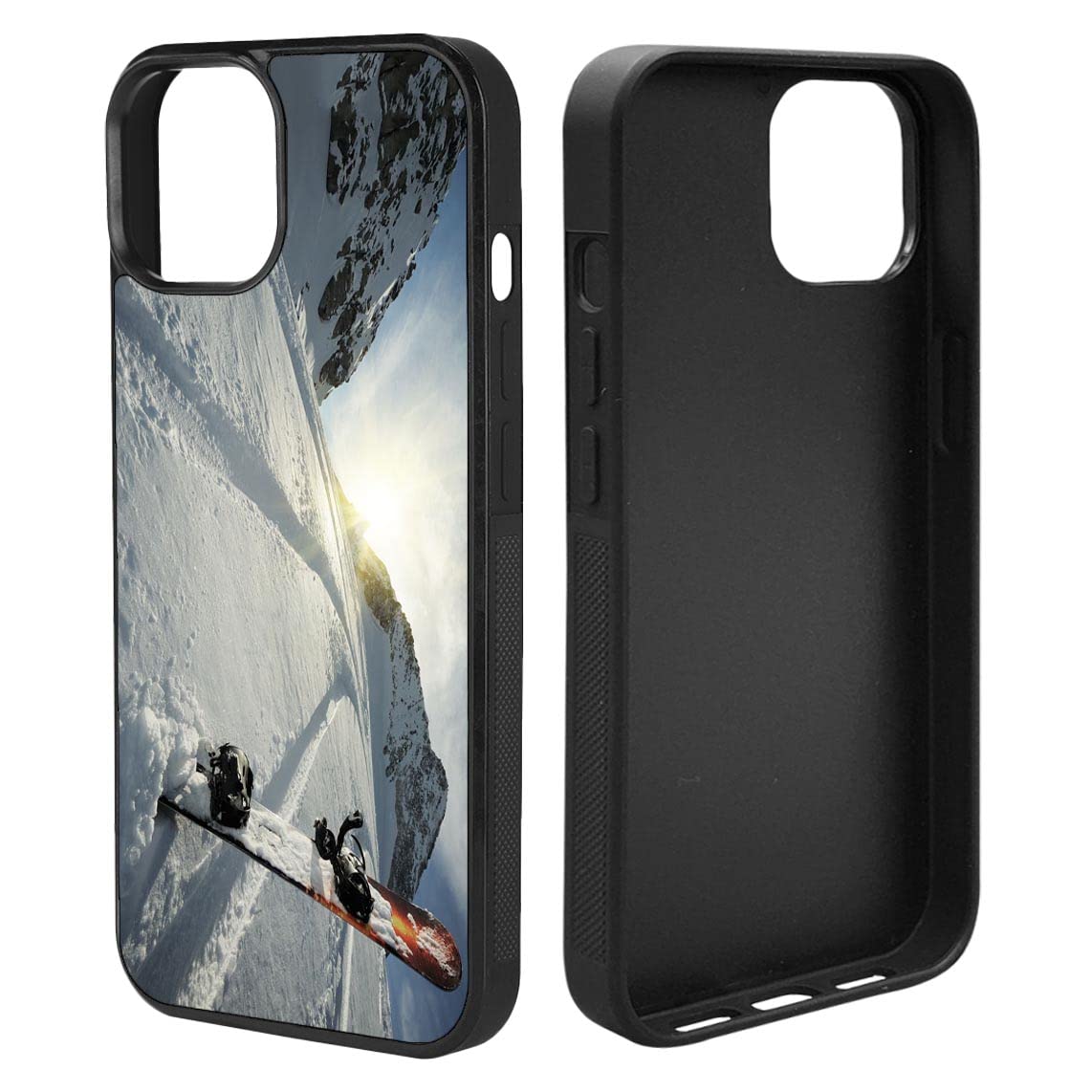 Bomba Cases Shockproof iPhone 12/12 Pro Phone Case - Lightweight Custom Design with Winter Snowboard Pattern - Durable Protection for Everyday Use & Outdoor Activities