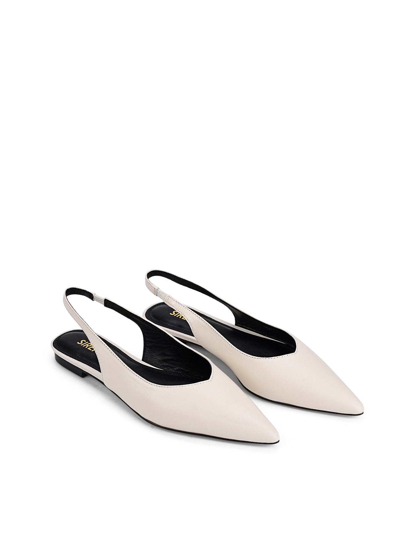 Lorie Slingback Flats - Women's Comfortable Leather Ballet Shoes in Chalk White | Perfect for Office, Wedding & Casual Outfits