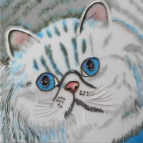 Hand-Painted Cat Ceramic Art Tile with Adjustable Easel Back - Perfect for Home Decor, Gifts & Wall Art Displays
