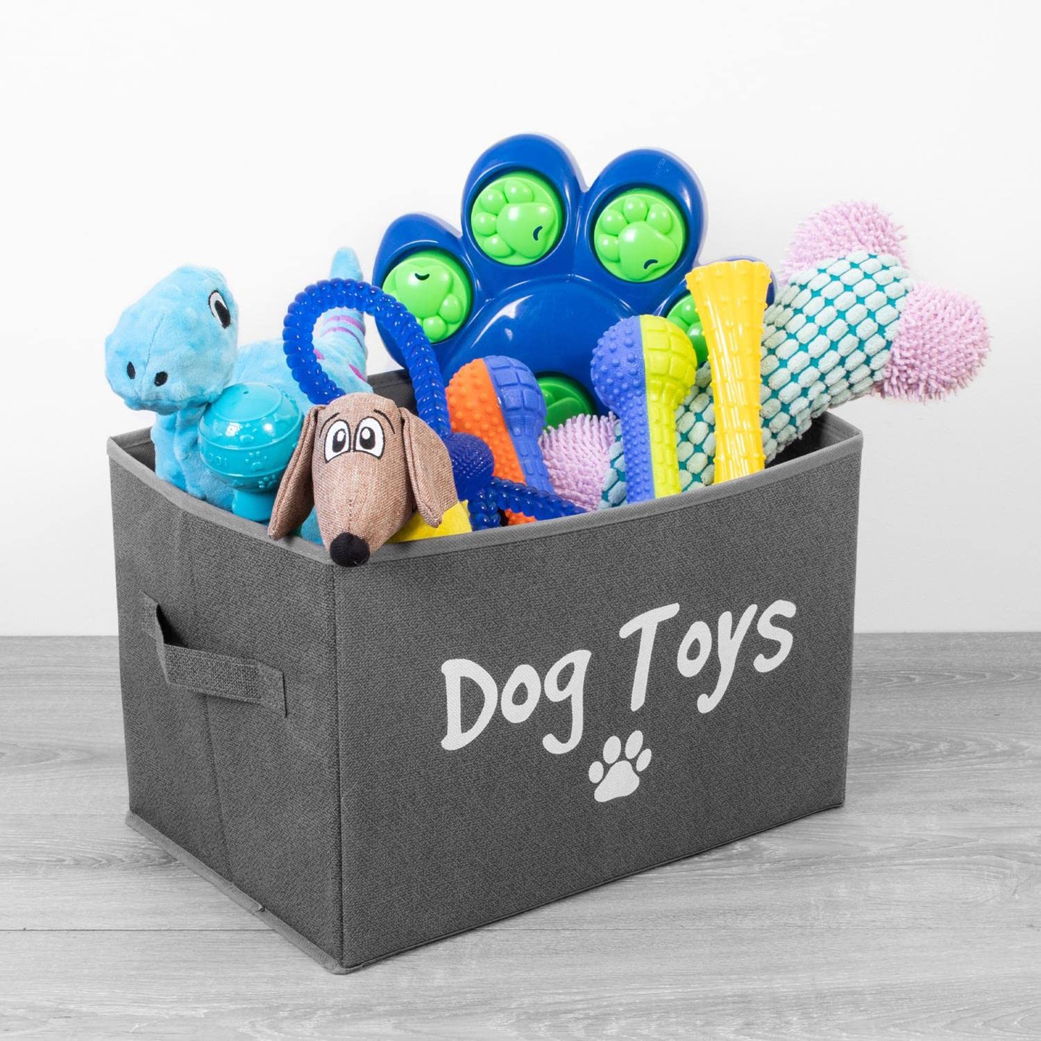 Smart Choice Dog Toy Storage Box in Grey - Durable Pet Toy Organizer for Living Room, Bedroom & Playroom