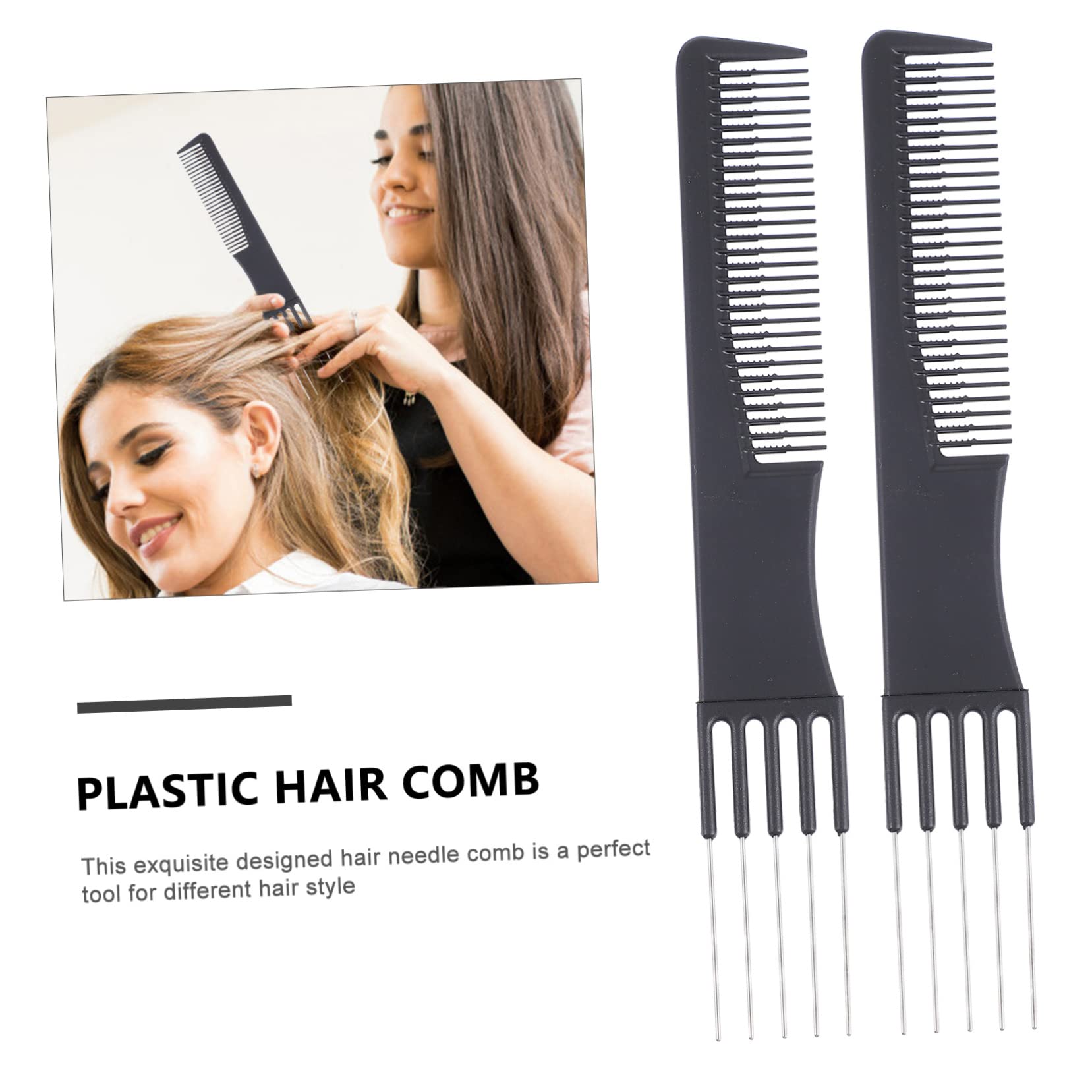 Beaupretty 6-Piece Professional Hair Comb Set - Anti-Static Hair Styling Combs for Cutting, Brushing & Styling - Includes Hair Clips, Fork Comb & Back Comb - Perfect for Salon Stylists & Home Hairstyling