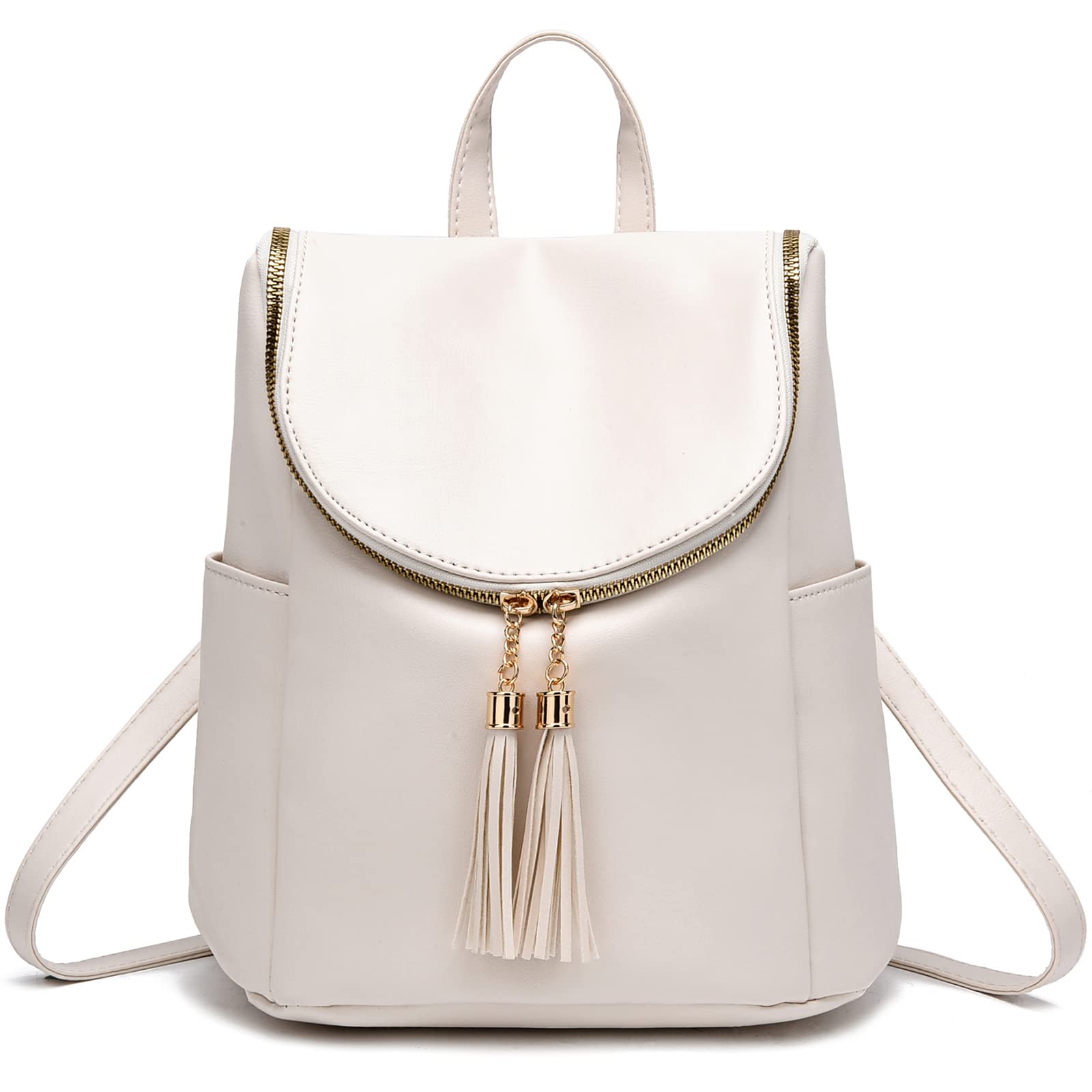Stylish PU Leather Mini Backpack Purse for Women & Girls - Cute Shoulder Bag with Charm Tassel - Perfect for School, Travel, and Daily Use
