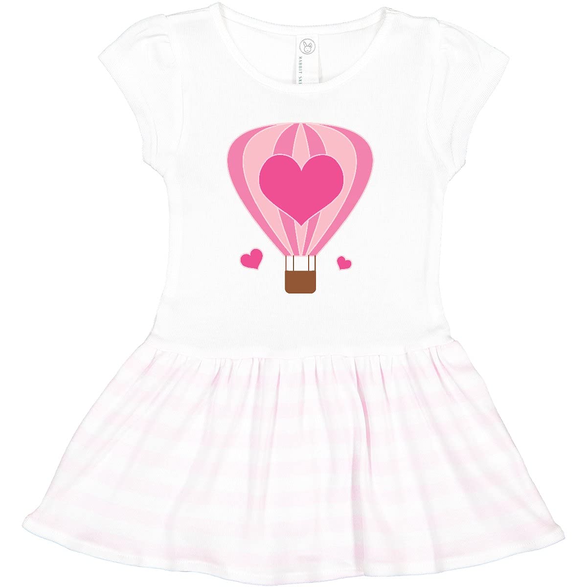 Inktastic Valentine Hot Air Balloon Toddler Dress - Cute Heart Print Girls Outfit for Valentine's Day, Birthday & Special Occasions