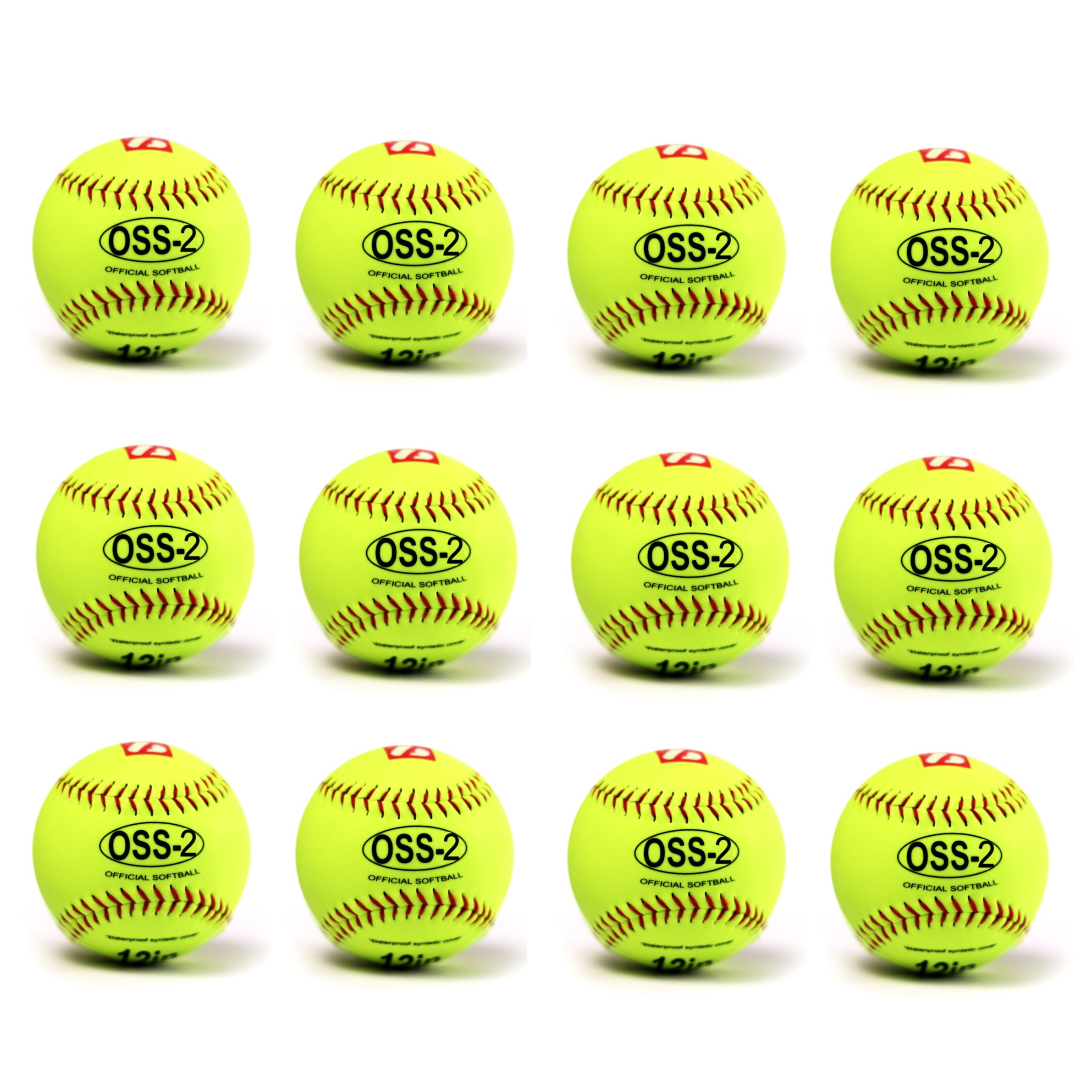 Barnett Softball Ball (12 Pack, 12-inch/30.5cm) - Official Size Yellow Practice Softballs for Training, Games & Outdoor Sports Activities