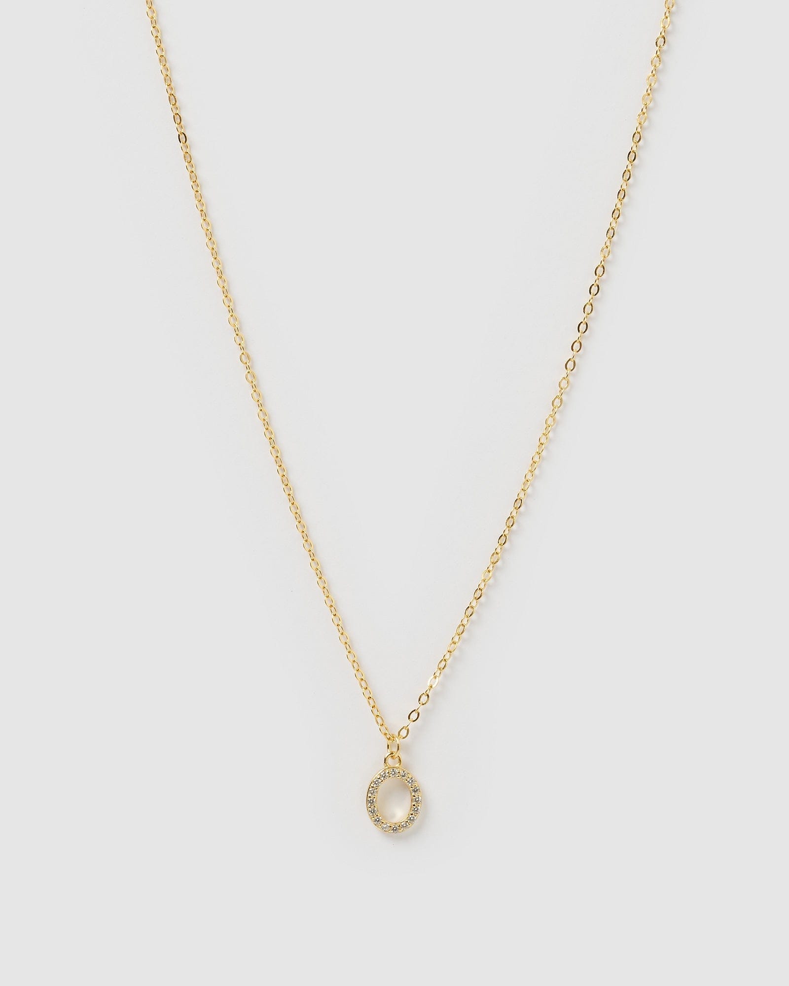 Izoa Crystal Letter O Necklace Gold - Elegant Initial Pendant Jewelry for Women, Perfect Gift for Birthday, Anniversary & Valentine's Day | Everyday Wear & Special Occasions