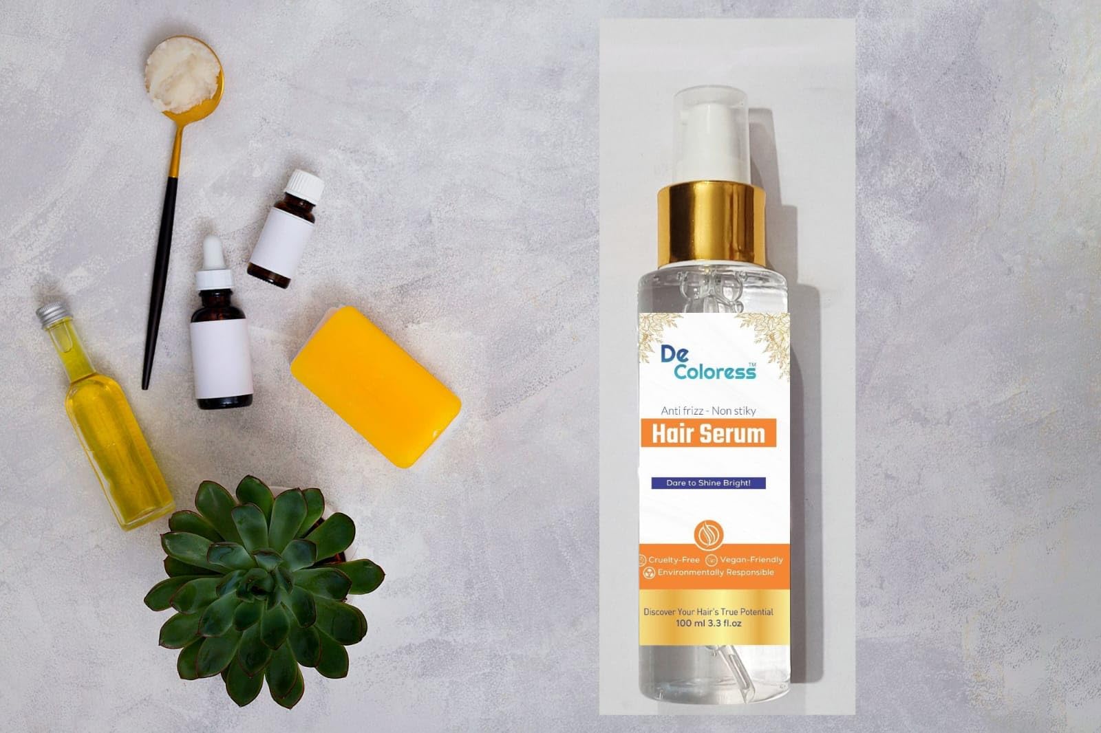 De Coloress Hair Serum for Smoothing & Shine - 100ml Treatment for Dry, Frizzy Hair - Perfect for Daily Styling & Heat Protection