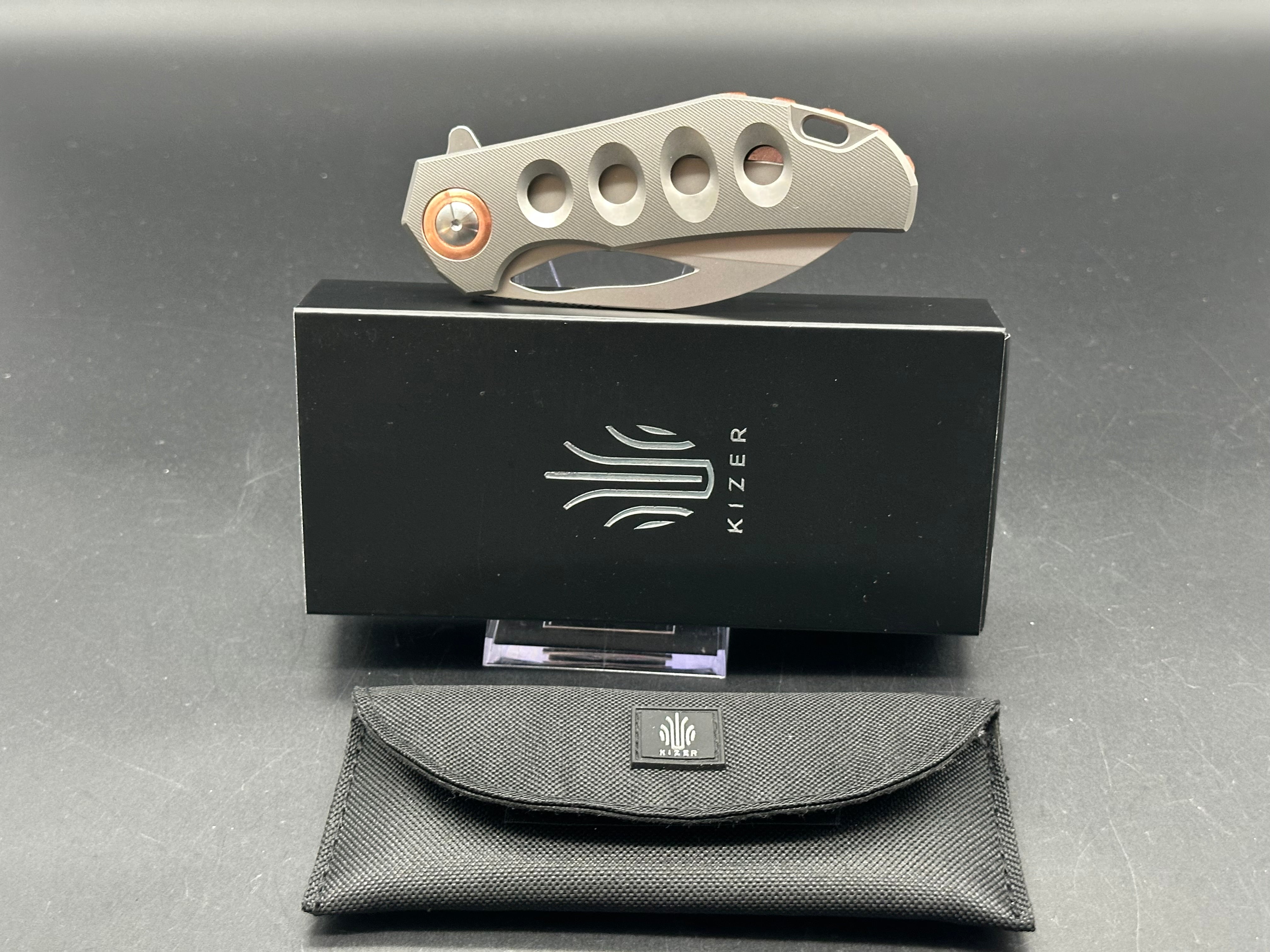 Kizer Hawk Liner Lock Folding Knife - Titanium Handle with S45VN Steel Blade | EDC, Outdoor Survival & Camping Gear