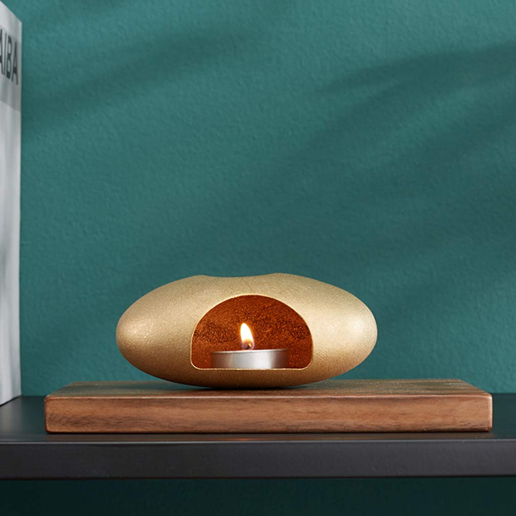 Aromatherapy Essential Oil Diffuser - Handcrafted Brass & Wood Candle Holder for Home, Yoga, Spa - Relaxing Scented Oil Burner for Meditation, Gifts & Home Decor