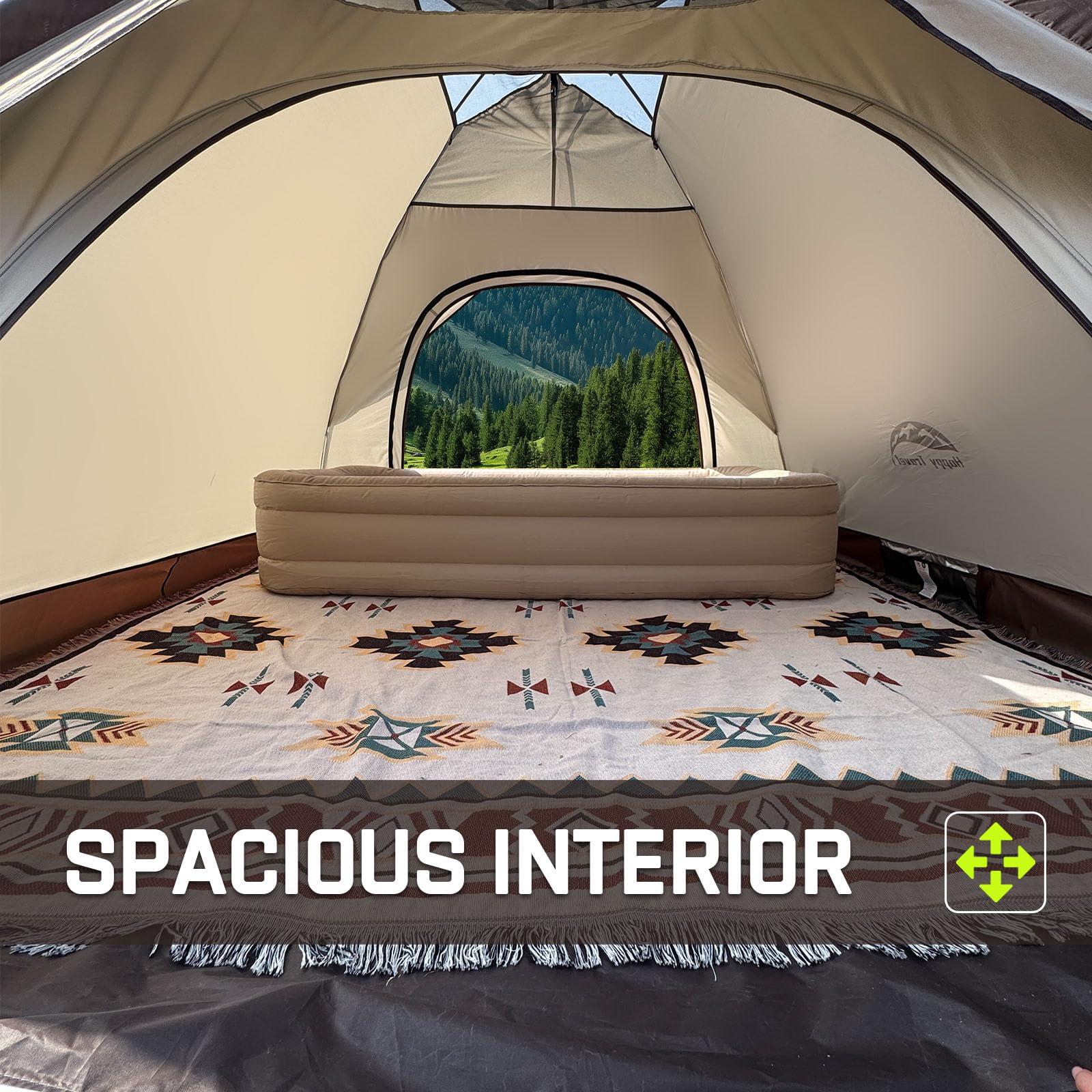 1/2/3/4 Person Instant Pop Up Camping Tent - Waterproof, Windproof & Easy Setup Dome Tent for Family Outdoor Adventures | Perfect for Camping, Hiking, Backpacking & Beach Trips