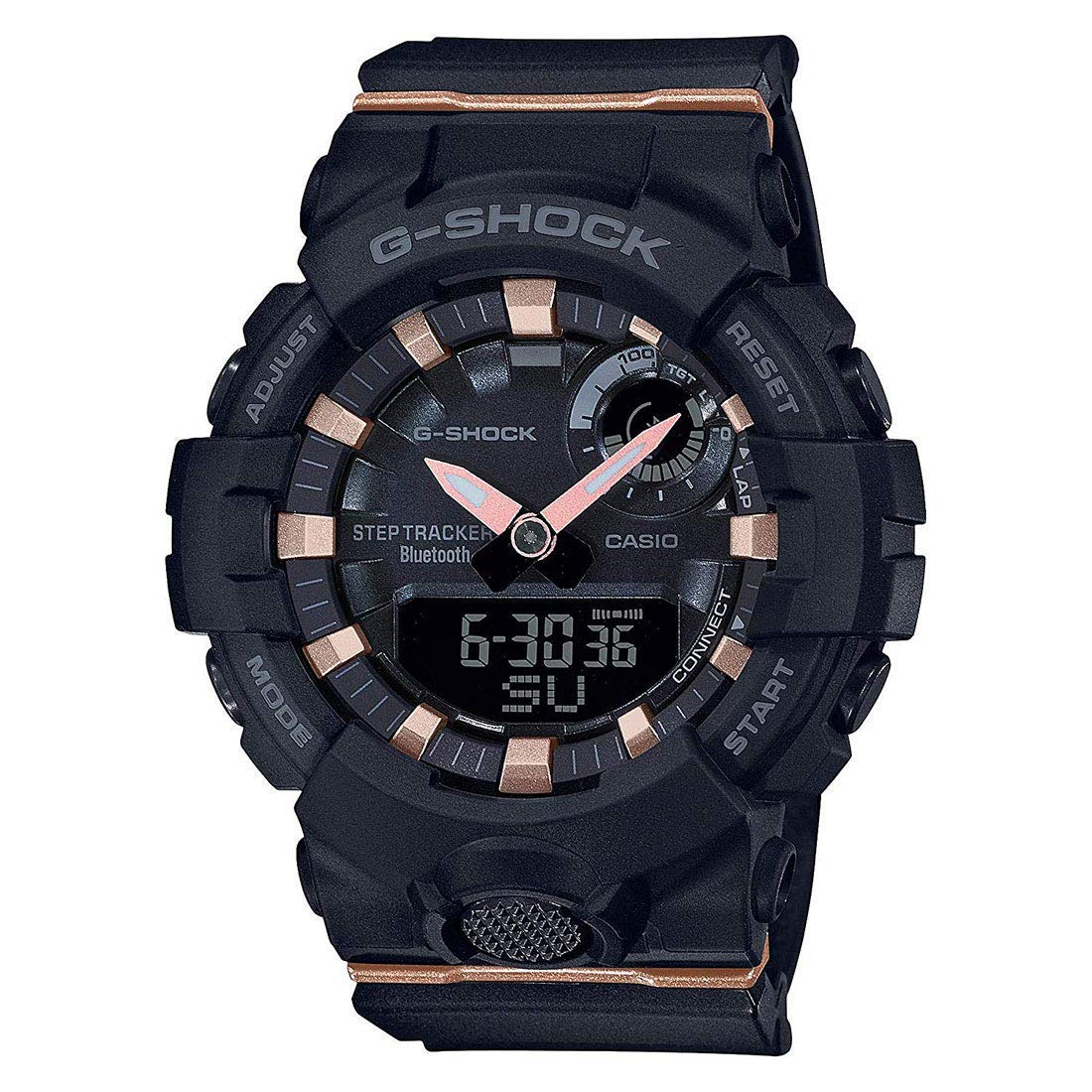 Casio G-Shock GMAB800-1A Women's S-Series G-Squad Smartwatch - Black Resin Band with Bluetooth Connectivity | Fitness Tracking, Outdoor Sports & Everyday Wear