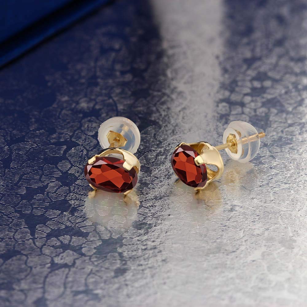 14K Yellow or White Gold 8X6MM Oval Birthstone Stud Earrings for Women & Men | Gemstone Jewelry Gift for Anniversary, Birthday & Special Occasions | Oval Gold Earrings for Everyday Wear & Formal Events