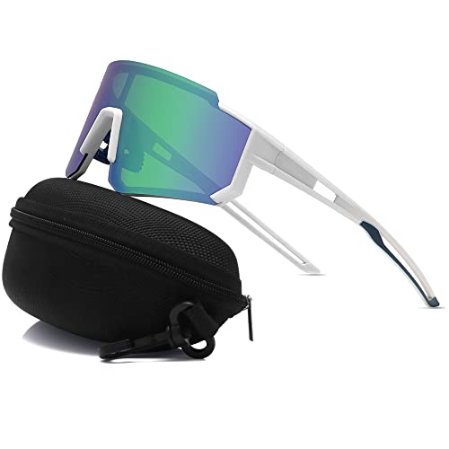 White Frame-green Mirror Lens