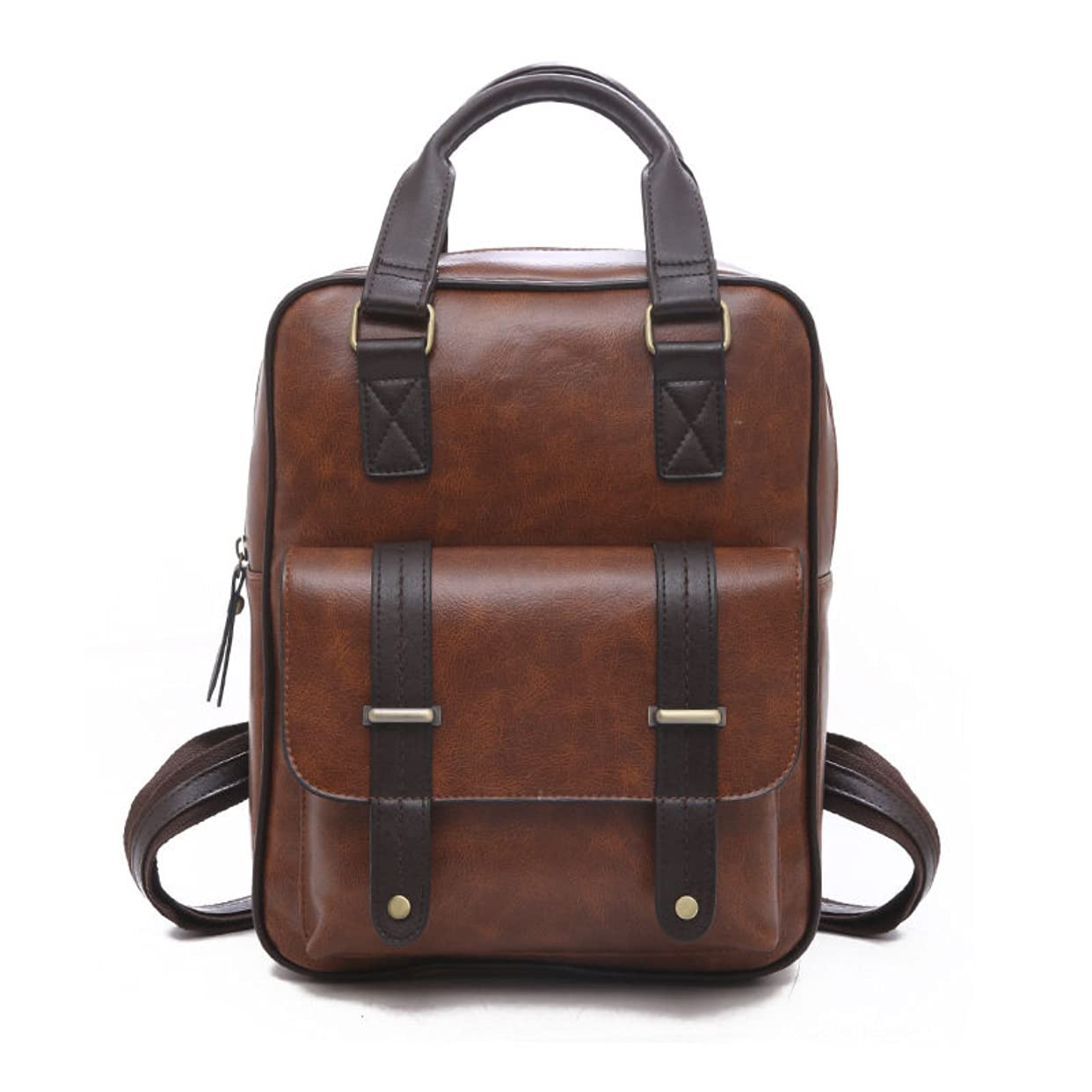 Dark Academia Aesthetic Vintage Backpack for School & College - Light Brown Leather Bookbag | Perfect for Students, Writers & Retro Style Lovers