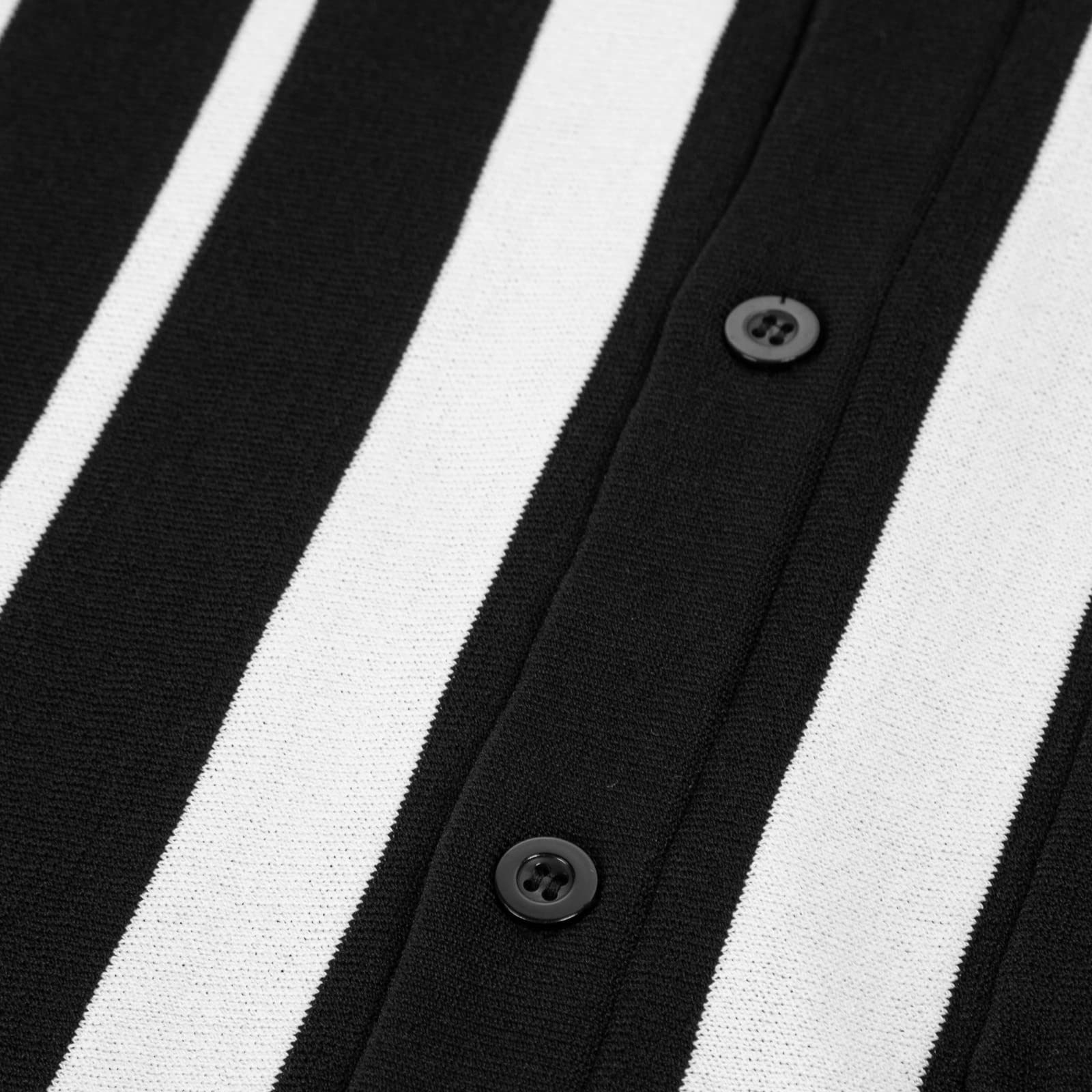 PJ PAUL JONES Men's Vintage Striped Polo Shirts - Button Down Knitted Golf Shirts for Casual Wear & Sports Activities