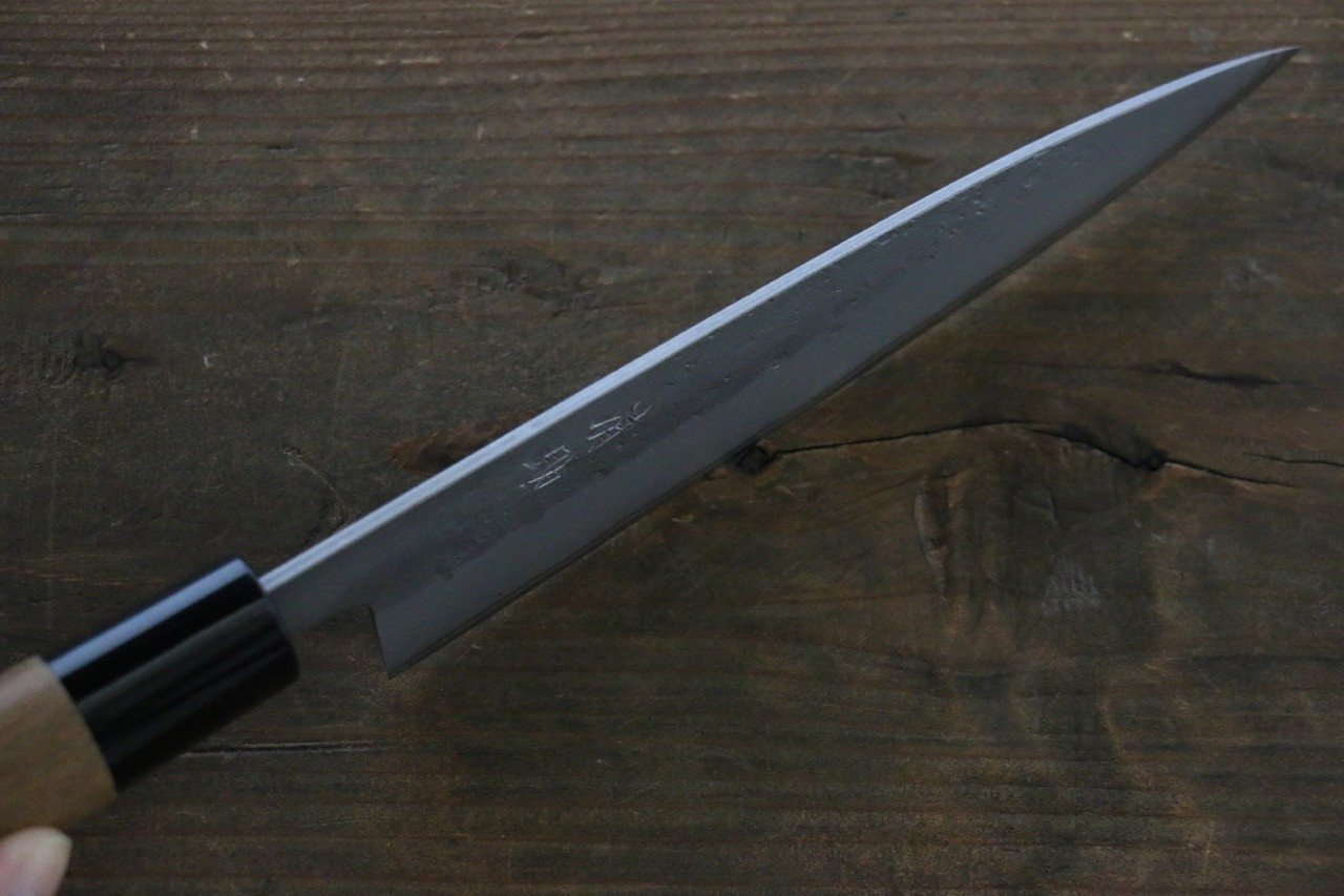 Premium Seisuke Blue Steel No.2 Nashiji Hiraki 165mm Japanese Chef Knife with Chestnut Handle - Perfect for Sushi, Sashimi & Precision Vegetable Cutting