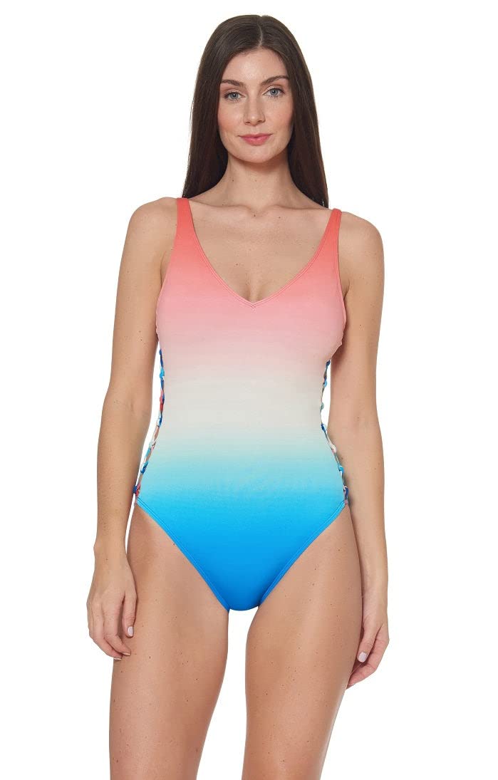 Bleu Rod Beattie Twister Lace Down Over The Shoulder Bralette with Removable Cups - Multi Color 1/8 Cup - Perfect for Date Nights, Weddings & Special Occasions