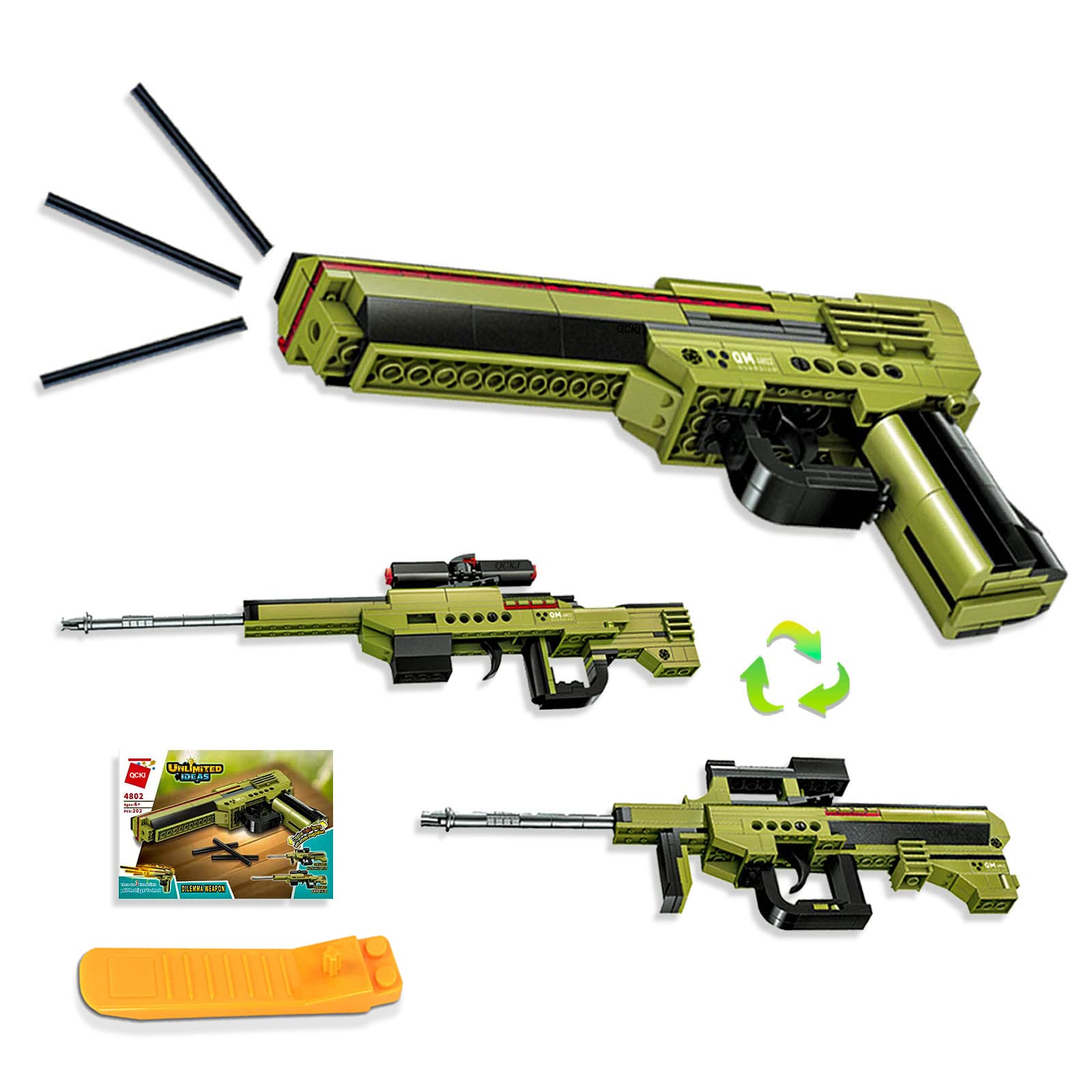 Qccx Desert Eagle Toy Gun Building Blocks - 203 Pcs Kids Construction Set Compatible with Lego | Fun Shooting Games & Creative Play for Children
