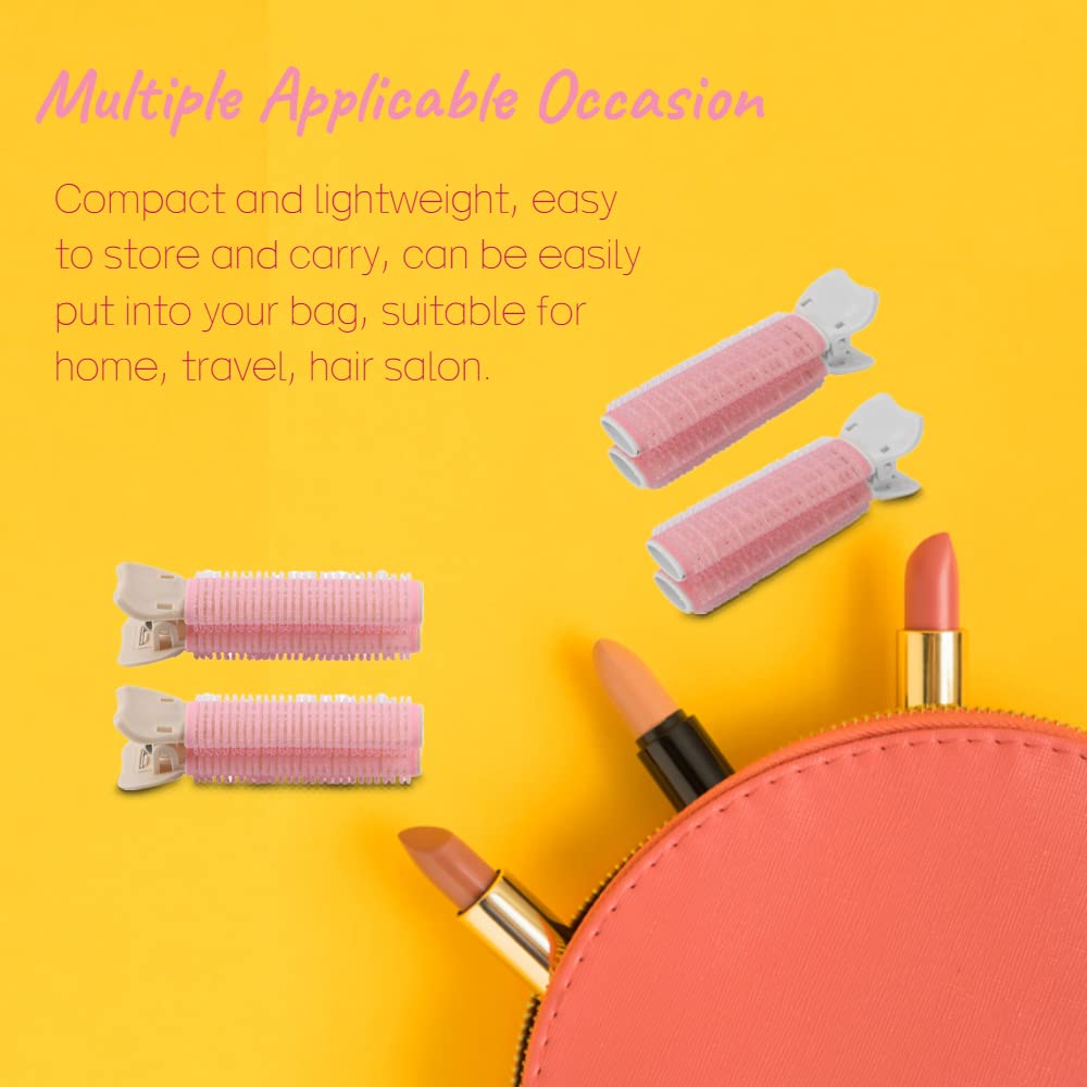 2 Pcs Volumizing Hair Clips for Women - Root Lift Curler Clips for Fluffy Hair, DIY Styling Tool for Curly & Wavy Hair (Pink) - Perfect for Home, Salon & Party Hairstyles