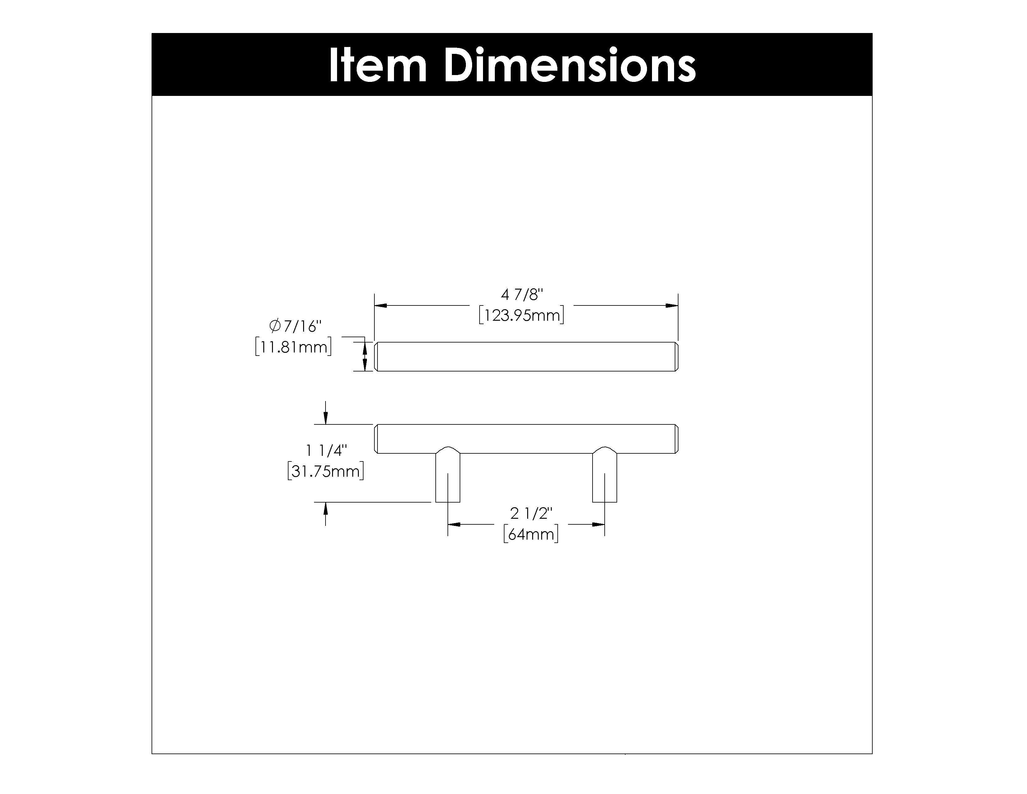 2.5 Inch (64mm) Center to Center Chrome Cabinet Bar Pulls - Modern Kitchen & Bathroom Hardware for Drawers and Cabinets