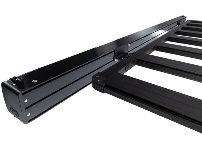 ARB Black Aluminum Awning with LED Light Strip - 8.2ft x 8.2ft Waterproof Outdoor Shade for Camping, RV, Patio, and Backyard