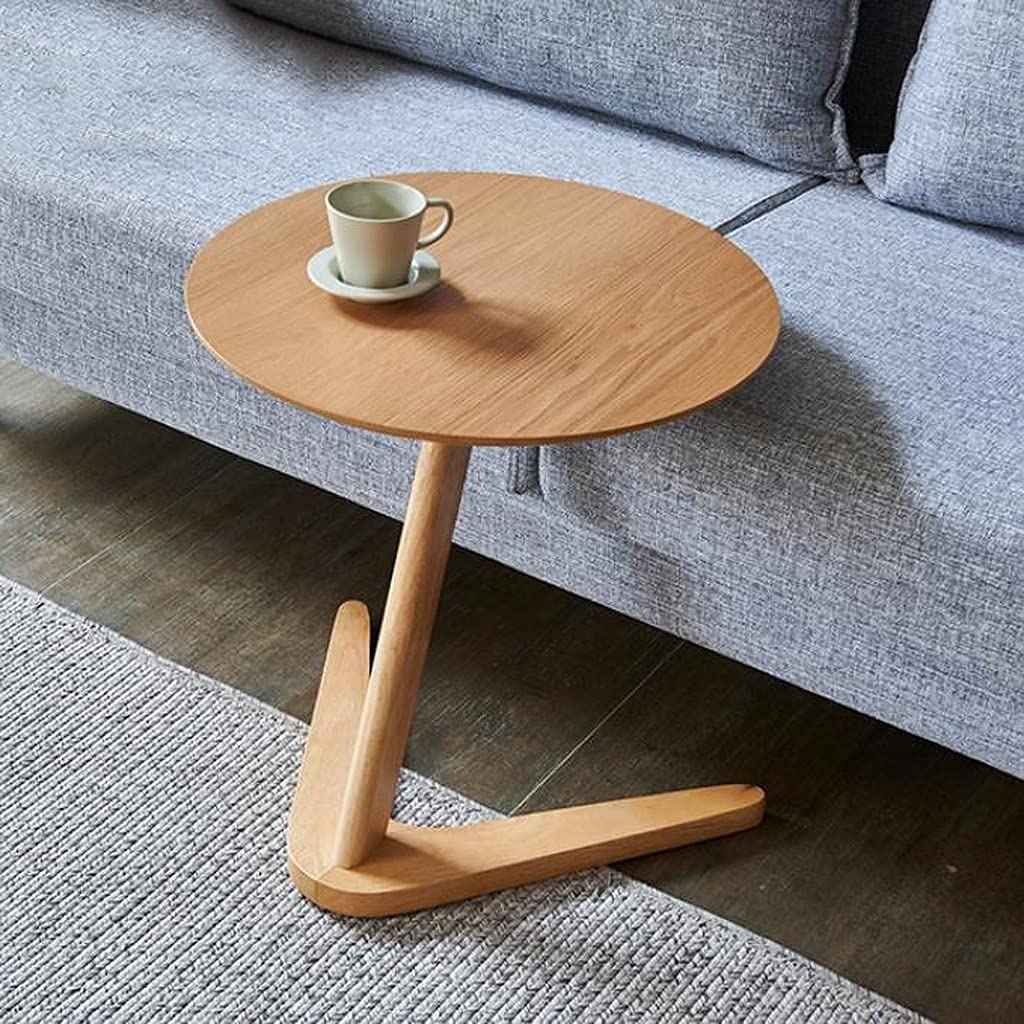 Modern Round Side Table - Small Coffee Table, End Table, Bedside Table, Sofa Table with Log Color Finish | Perfect for Living Room, Bedroom, Bar & Hotel Decor | Multi-functional Accent Table for Plants, Drinks & Home Essentials