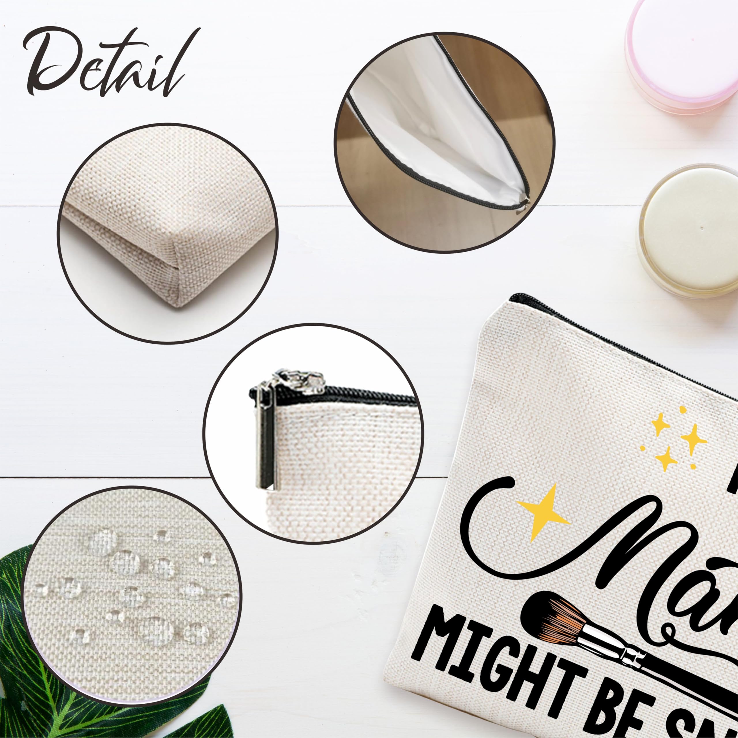 Funny Cosmetic Bag - 'Might Be Makeup Might Be Snacks' Cute Toiletry Pouch for Women | Perfect Gift Idea & Travel Accessory | Great for Makeup Storage, Travel Essentials & Snack Organization