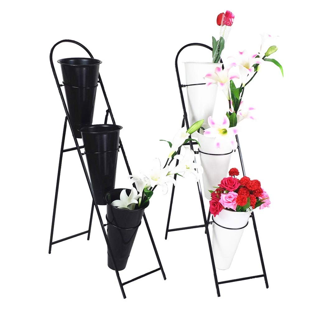 YYQIANG 3-Tier Iron Flower Stand - Sturdy Plant Shelf for Flower Pots, Storage & Decoration | Perfect for Home, Garden, Flower Shop & Indoor/Outdoor Display