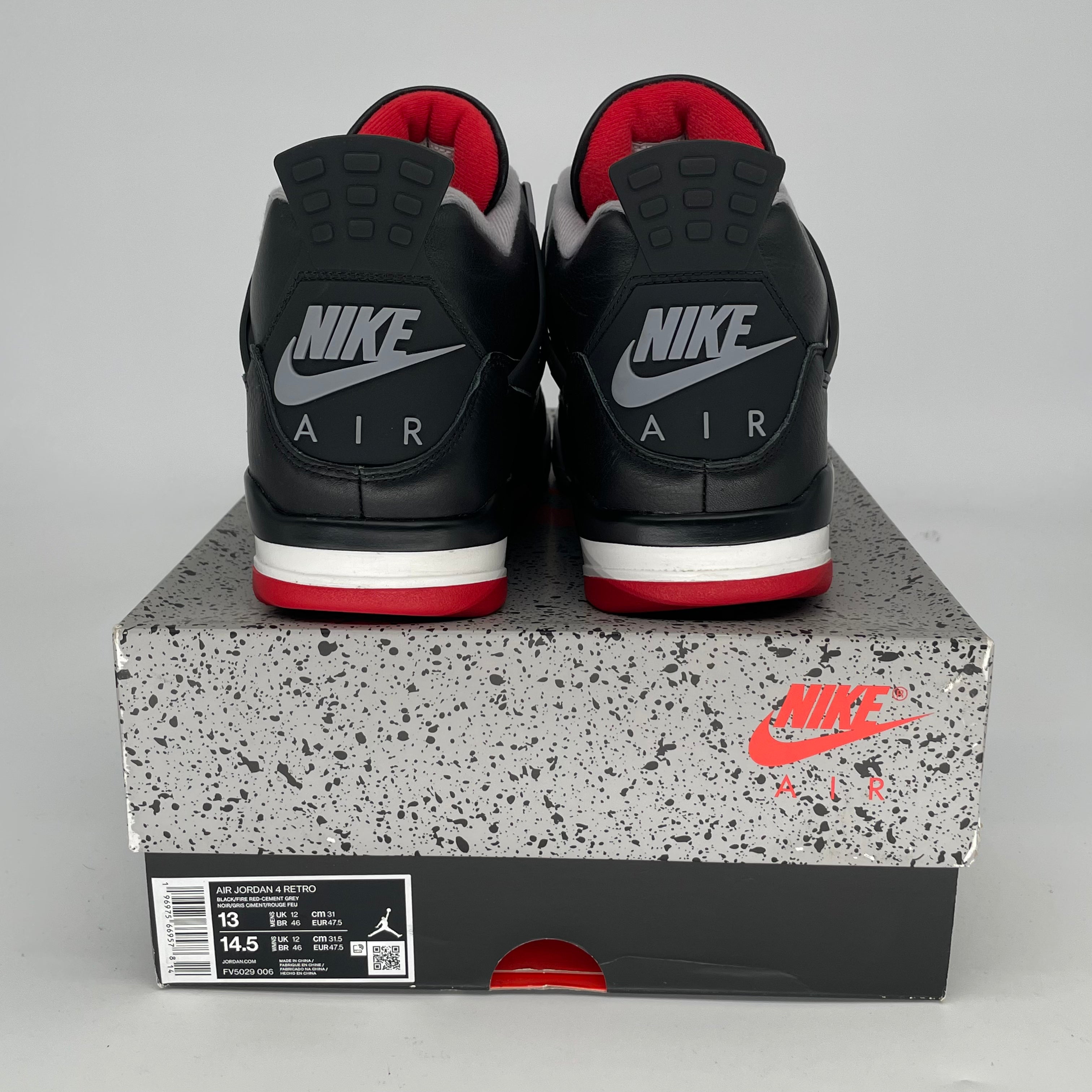 Original Air Jordan 4 Bred Reimagined Men's Basketball Shoes - Size 13 (FV5029-006) | Retro Sneakers for Streetwear & Casual Outfits