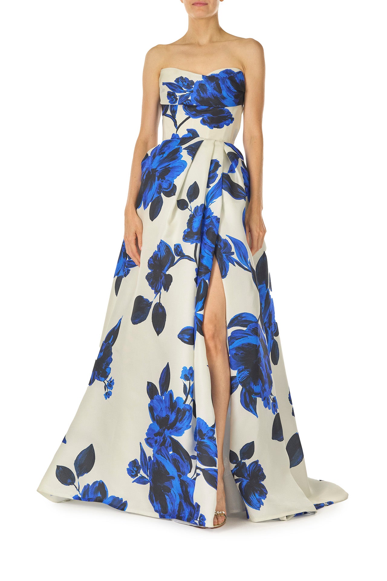 Elegant Printed Gazar Ball Gown for Women - Formal Evening Dresses & Prom Gowns - Perfect for Weddings, Galas, and Special Occasions