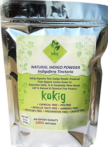 Kokig 100% Natural Herbal Organic Indigo Powder - 425g for Hair Dye, Natural Coloring, DIY Beauty & Crafts | Premium Plant-Based Henna Alternative