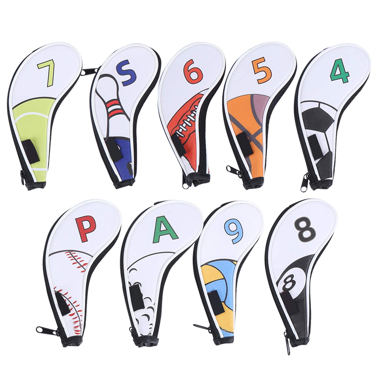 Joyzan Golf Club Iron Headcovers - Thick PU Waterproof Wedge Covers with Wide Opening & Washable Design (Set of 4/6/8) - Fits Most Golf Irons - Perfect for Golf Course Protection & Travel Storage