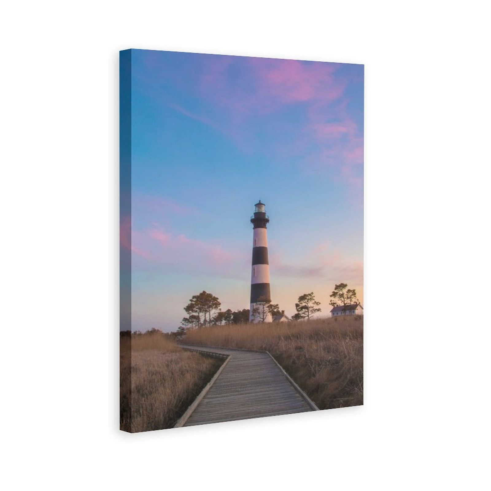 Outer Banks Island Lighthouse Canvas Wall Art - 24x36 Inches (60x90cm) Coastal Decor for Living Room, Bedroom & Office - Perfect Gift for Beach & Nature Lovers