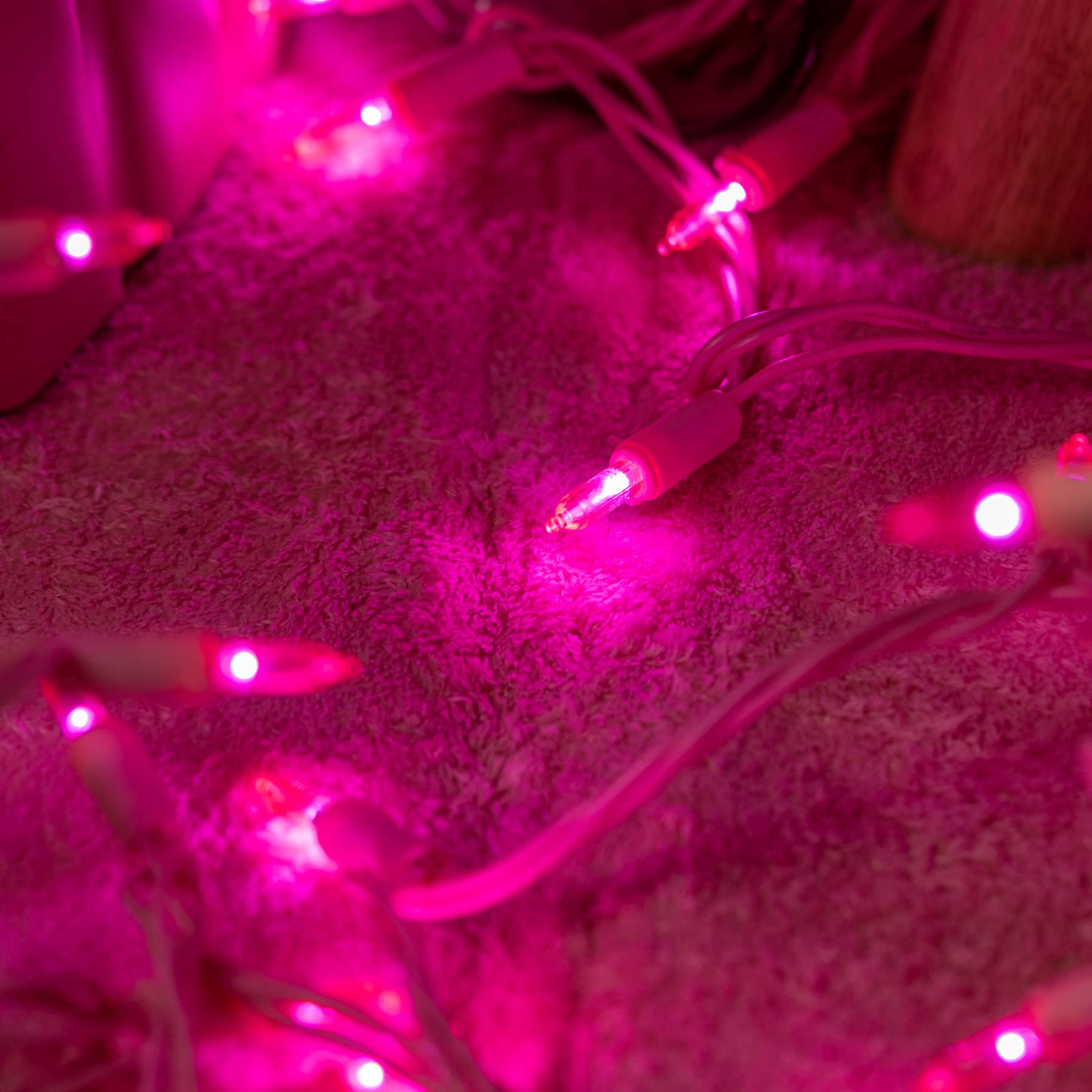 YULETIME 200 Pink LED Christmas Lights - 66ft Waterproof Outdoor String Lights with UL Certification | Perfect for Holiday Decorations, Party Lighting, and Festive Home Decor