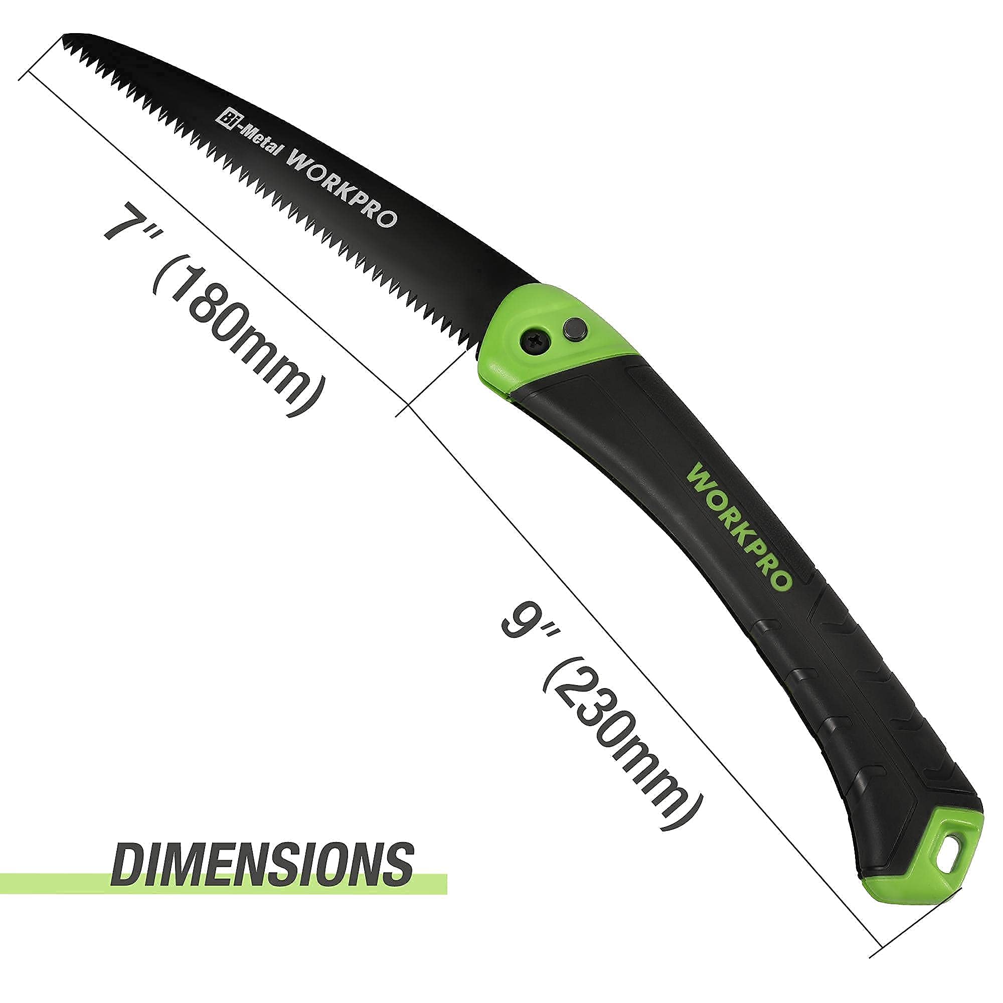 WORKPRO 7 Inch Folding Hand Saw - Triple Cut Teeth Pruning Saw for Tree Trimming, Gardening & Camping | Portable Safety Lock Design | Perfect for Outdoor Activities, Wood Cutting & Hunting Gear