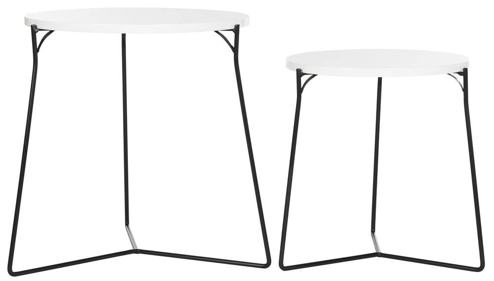 Safavieh Ryne Modern White Lacquer Round End Table - Stackable Side Table for Living Room, Bedroom & Office Decor