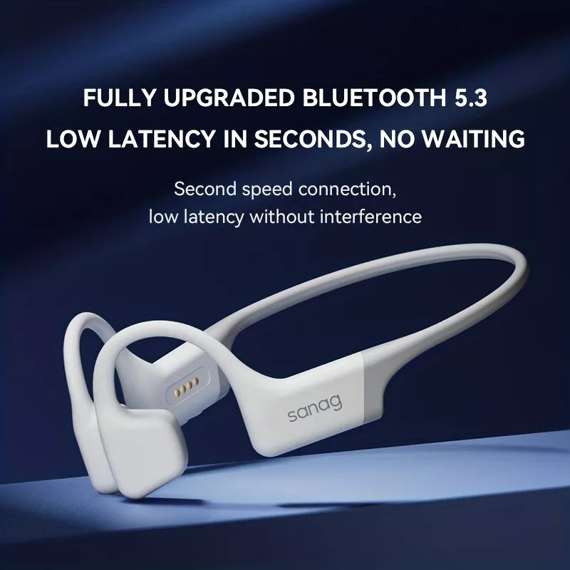 Sanag B70S Pro Airfoil Open Ear Swimming Bone Conduction Headphones - Wireless Bluetooth 5.3 IPX8 Waterproof for Running, Cycling, Workout & Outdoor Sports