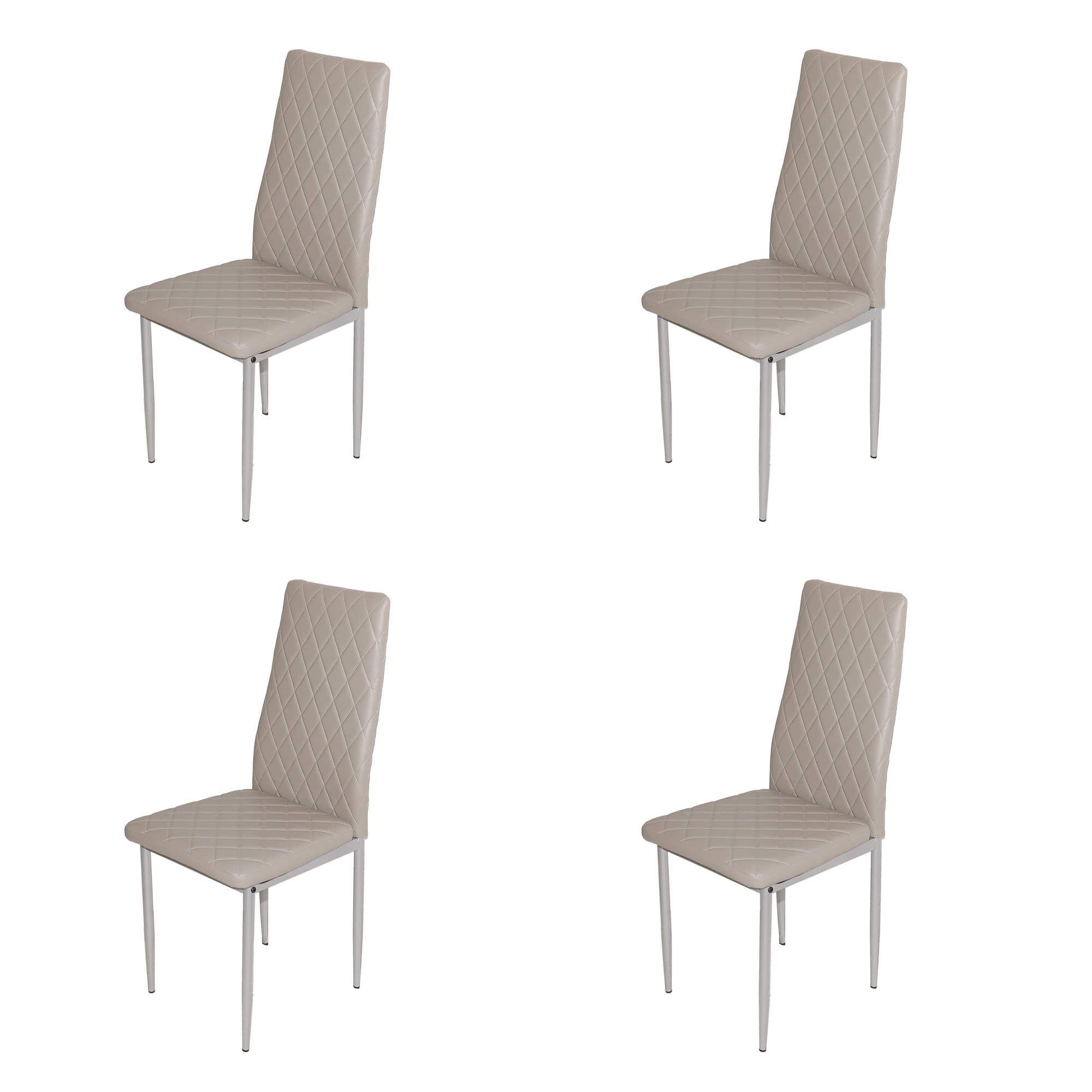 Vintage Style PU Leather Dining Chairs Set of 4 - High Elastic Fireproof Sponge, Comfortable Conference & Hotel Chairs for Indoor, Outdoor, Restaurant & Home Use (Gray)
