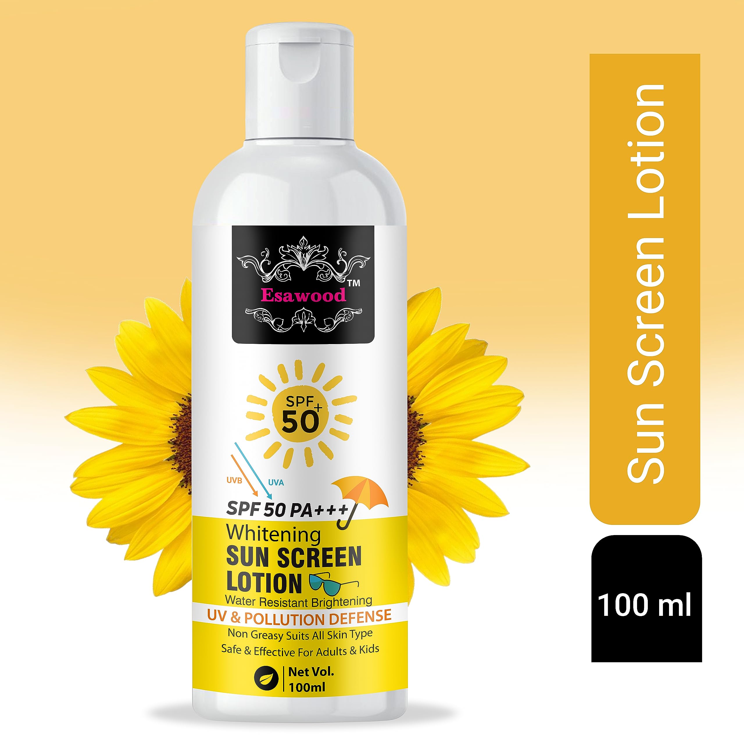 SPF 50+ Sunscreen Lotion for Face & Body - Broad Spectrum UVA/UVB Protection, Water Resistant, Non-Greasy Formula - Perfect for Beach, Swimming & Outdoor Activities