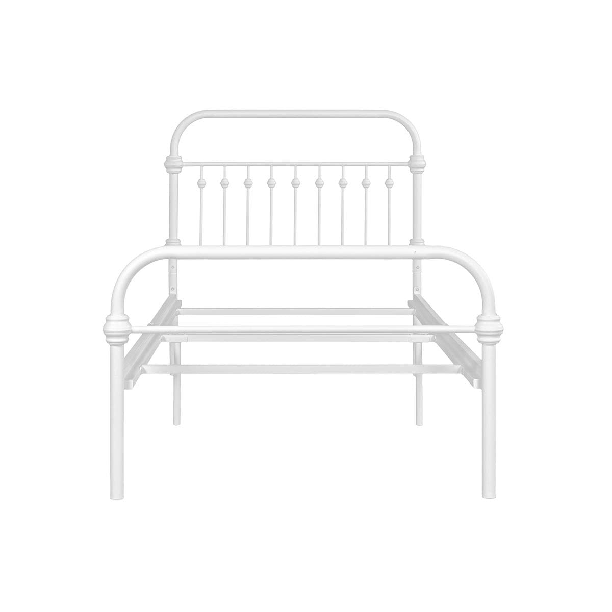 Twin Size Metal Platform Bed Frame with Headboard - Sturdy Box Spring Replacement for Small Spaces | Perfect for Kids' Rooms, Guest Beds & Studio Apartments
