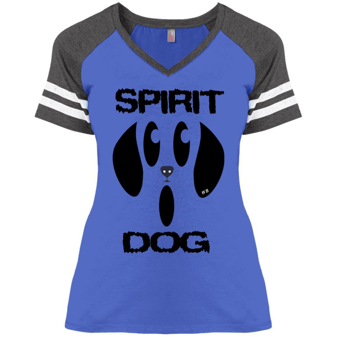 Spirit Dog Halloween Ladies' V-Neck T-Shirt | Funny Wine Lover Graphic Tee | Perfect for Halloween Parties, Wine Tasting & Casual Wear