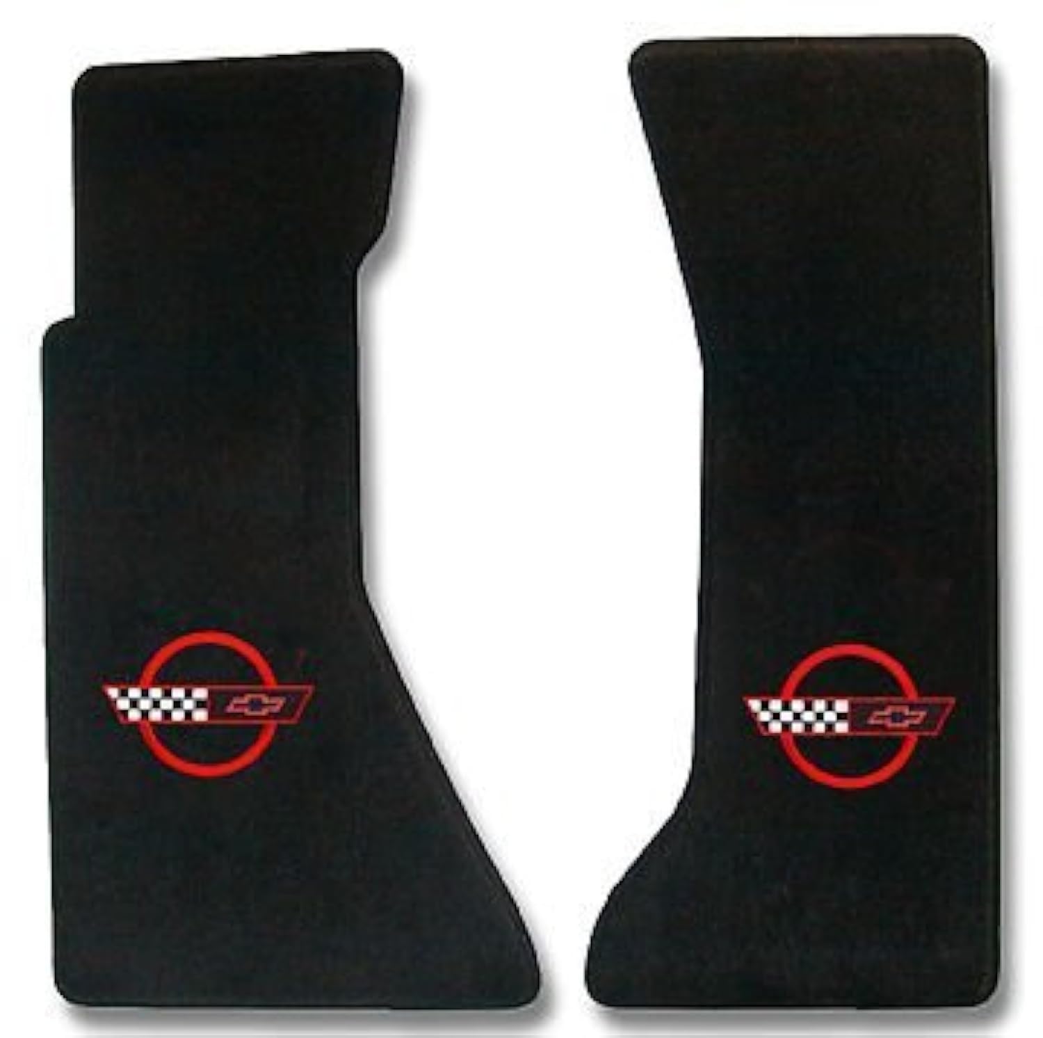 1995-1996 C4 Corvette Custom Floor Mats - Black with Red Circle & Flags Logo - Premium Car Floor Liners for Classic Corvette Enthusiasts - Perfect for Car Shows, Daily Driving & Interior Protection