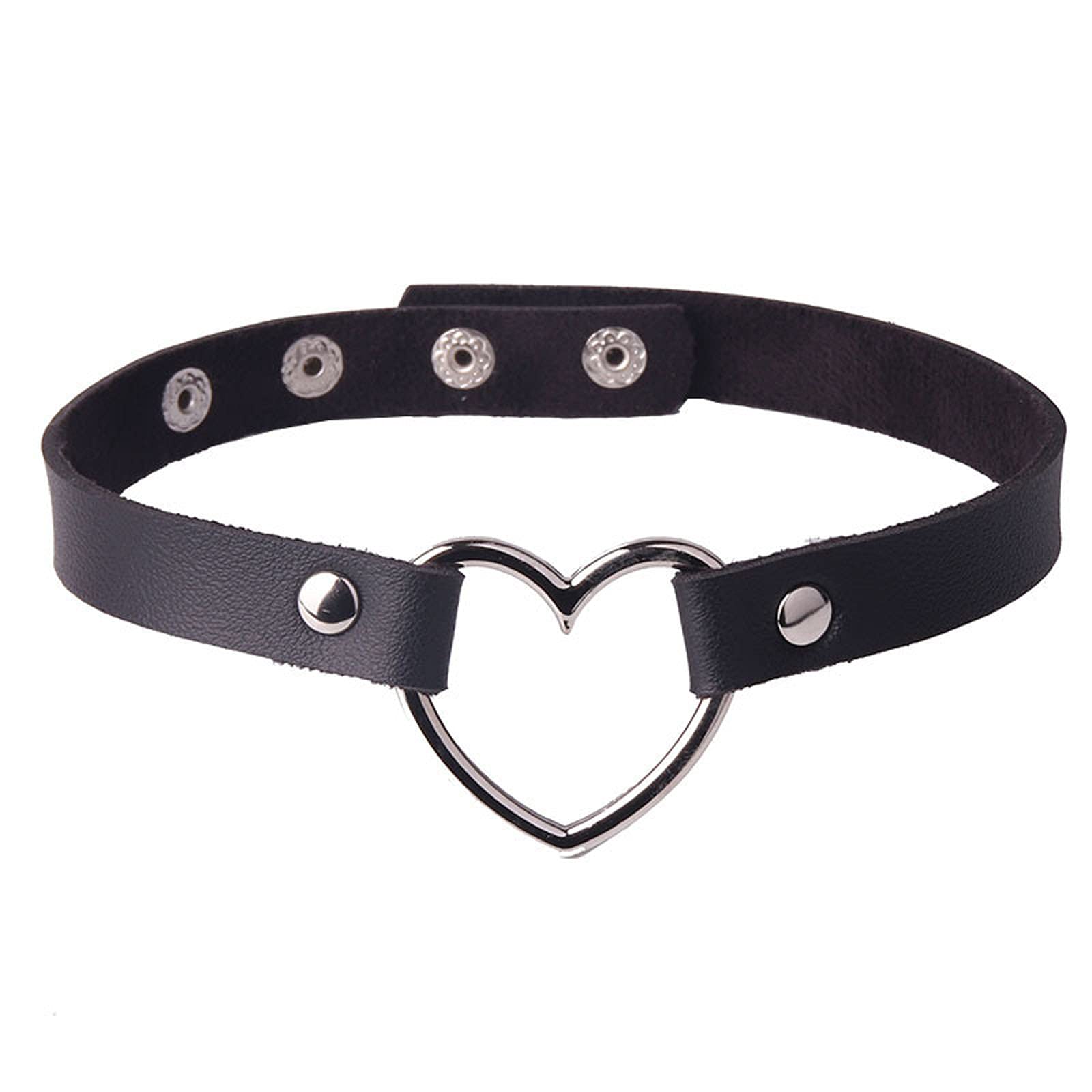 Women's Punk Necklace - Heart Love Choker Collar Chain, Minimalist Personality Jewelry for Girls | Perfect for Casual Wear, Parties & Gifts